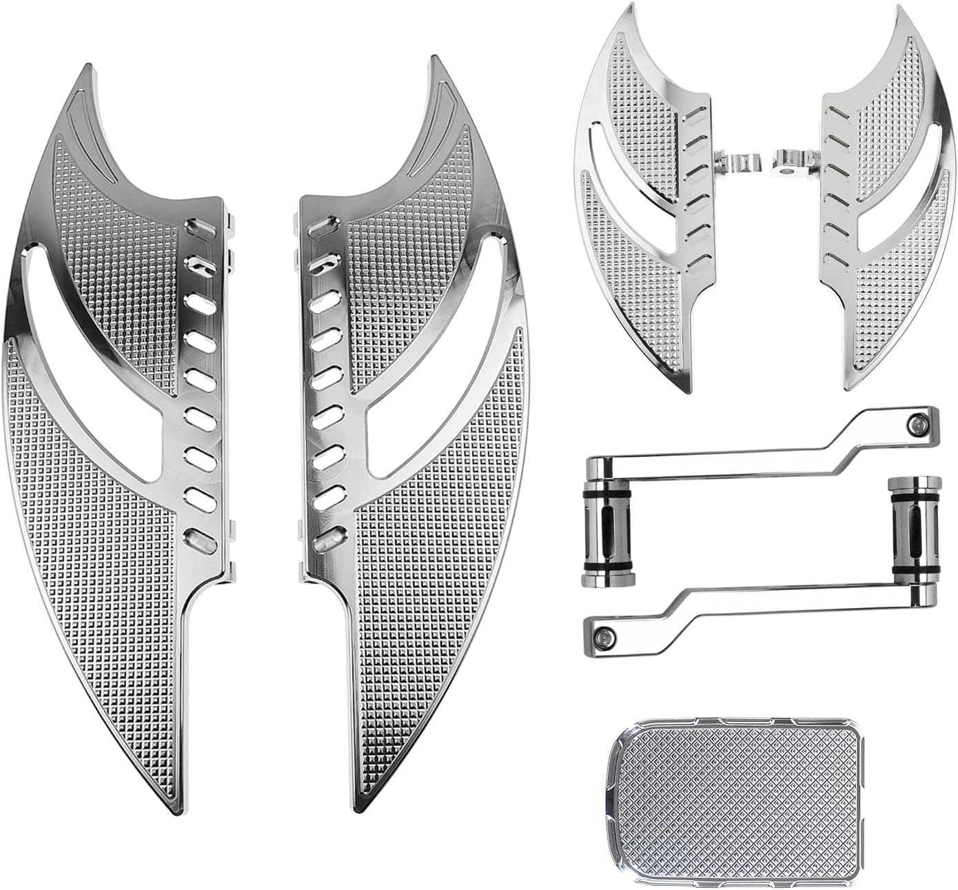 Lenkdou MX Style Foot Pegs & Floorboard Shifter Levers Kit For Harley Street Glide, Road King – Black