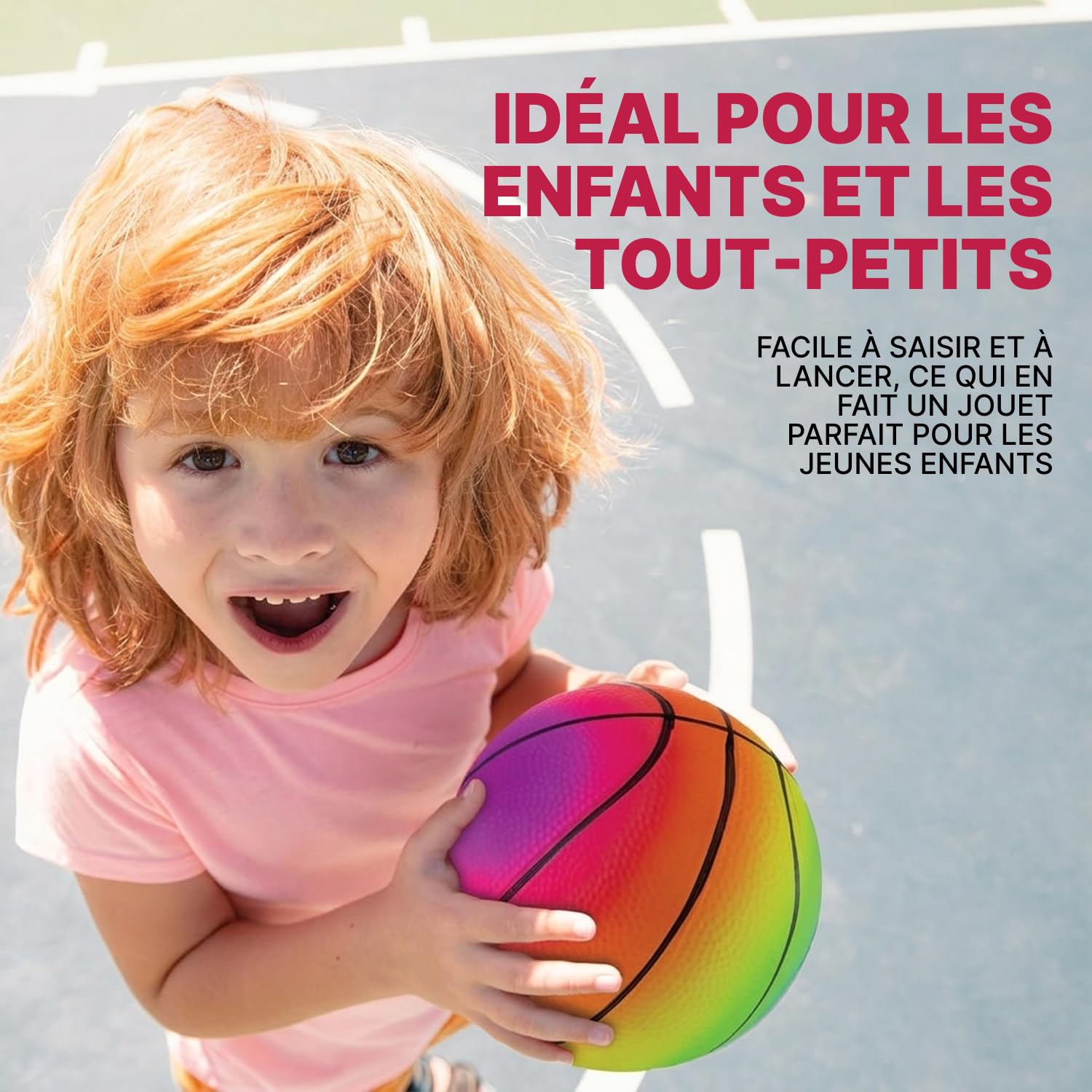 Mini Ballons de Sport Arc-en-ciel - 12,7 cm (Lot 4) Ballons Enfants Vinyle avec Pompe Air Manuelle, Mini Ballon Basket Fluo, Ballon de Foot et Volley-ball, Terrain Jeux, Intérieur et Extérieur