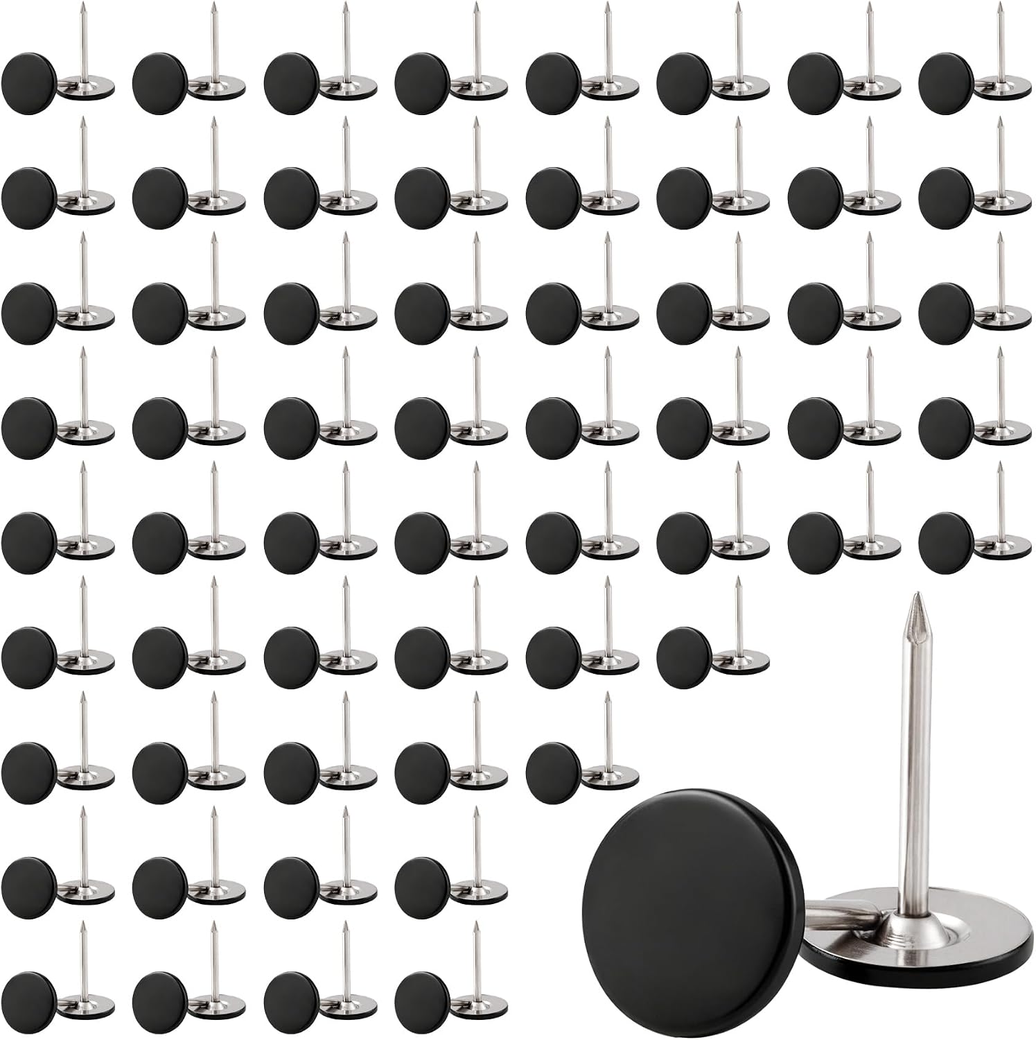 60pcs Metal Thumb Tacks, 0.39x0.61in, Bronze