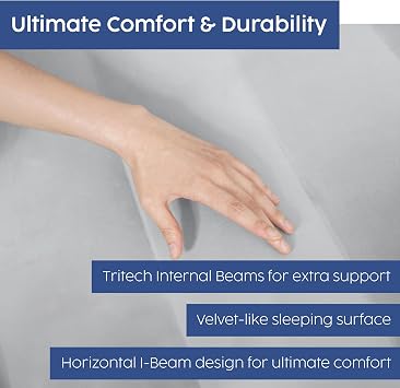 Sealy Tritech 16 Inflatable Air Mattress Bed with Built-in Pump, Storage Bag, and Repair Patch for Indoor and Outdoor Use, Queen