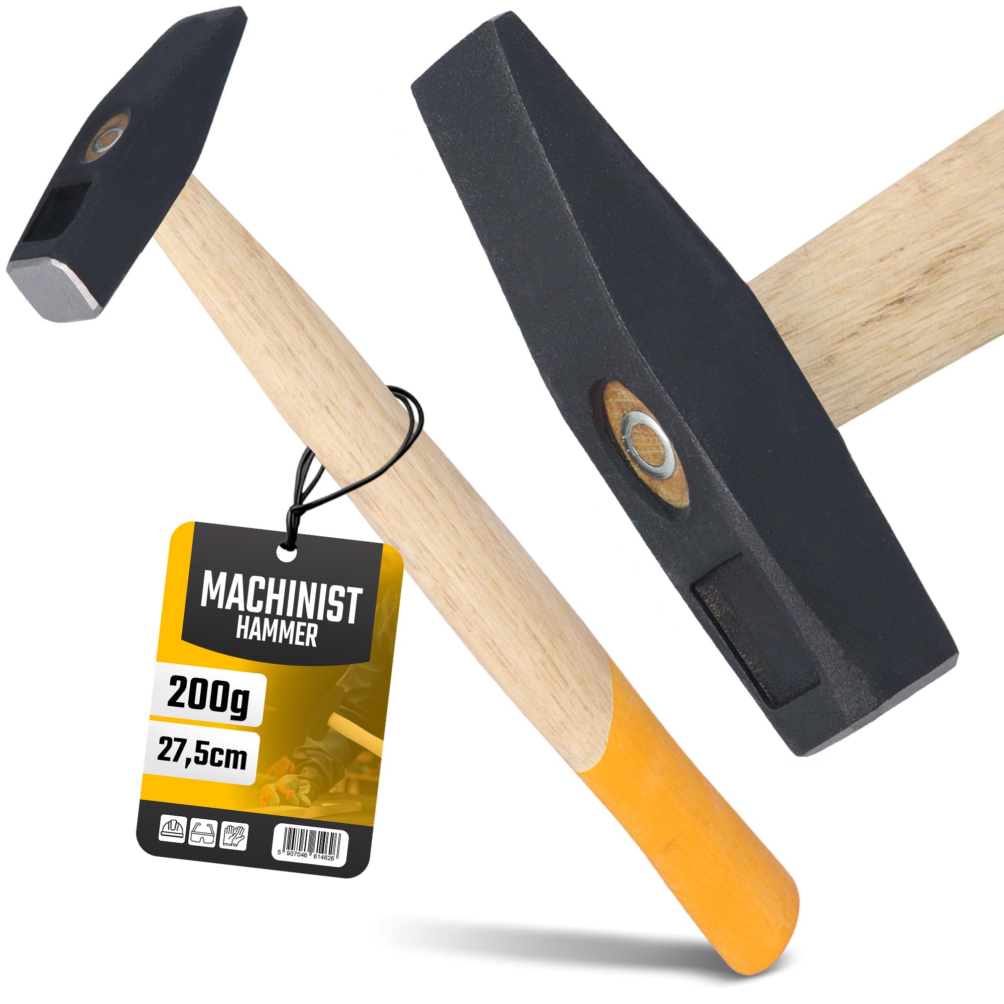Martello Fabbro 200 G Manico Legno Robusto Testa Acciaio Forgiato Presa Ergonomica Comfort Lavoro Prolungato Officina Strumenti Professionali Metalli Precisione