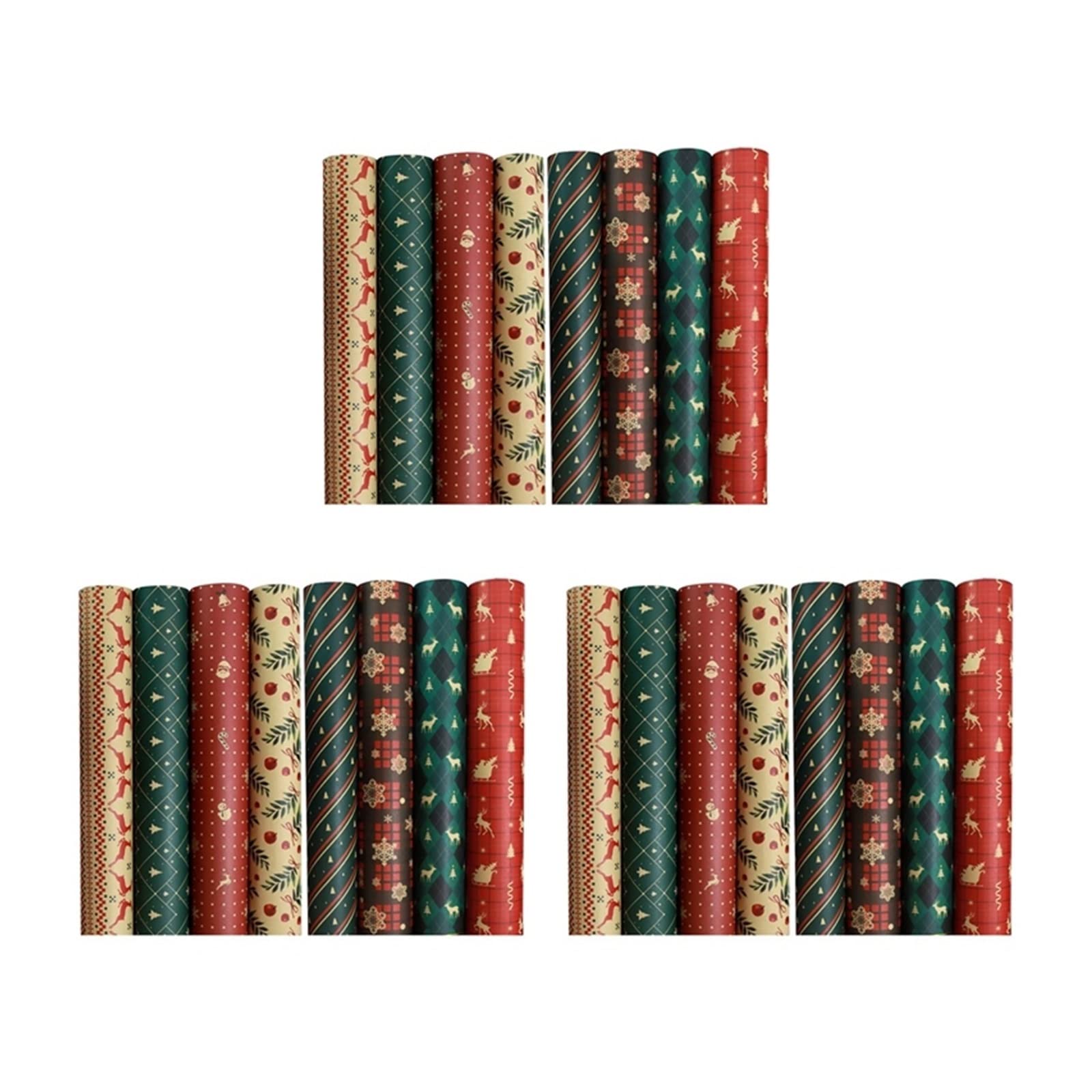 Arkusze papieru do pakowania, na boże narodzenie papier do pakowania urodzinowego zestaw 24 papierów do pakowania prezentów, papier do pakowania prezentów (Color : Red, Size : 19.68 * 27.56in)