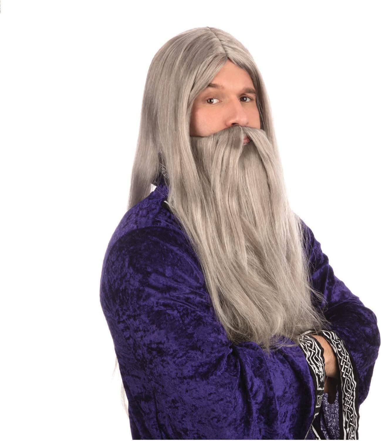 BW660 Wizard Wig and Long Beard, White, One Size