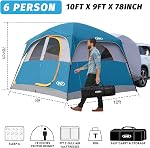 UNP SUV Tent for Camping, 6-Person SUV Tailgate Tent - Easy Set Up with Rainfly, 10'x9'x78in(H)