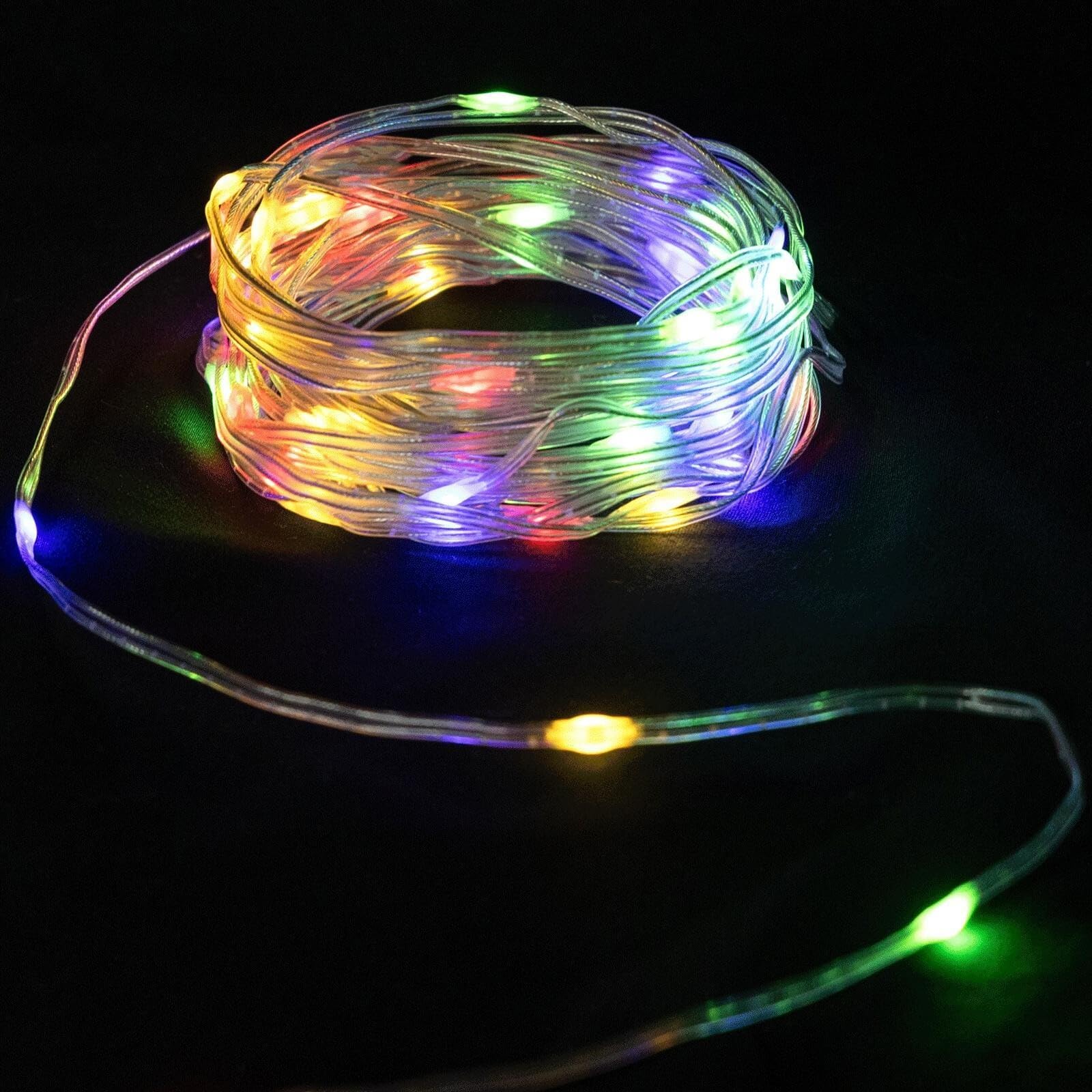 VoltShine 3AA Battery Operated LED String Lights, 10 Meters, PVC and Copper, RGBY - Ideal for Holiday Decorations and Creative Atmospheres