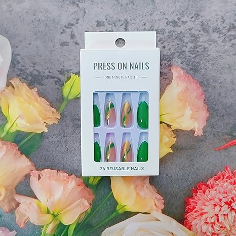 🍀 St. Patrick's Day Nails: Green & Gold Press-On Manicure