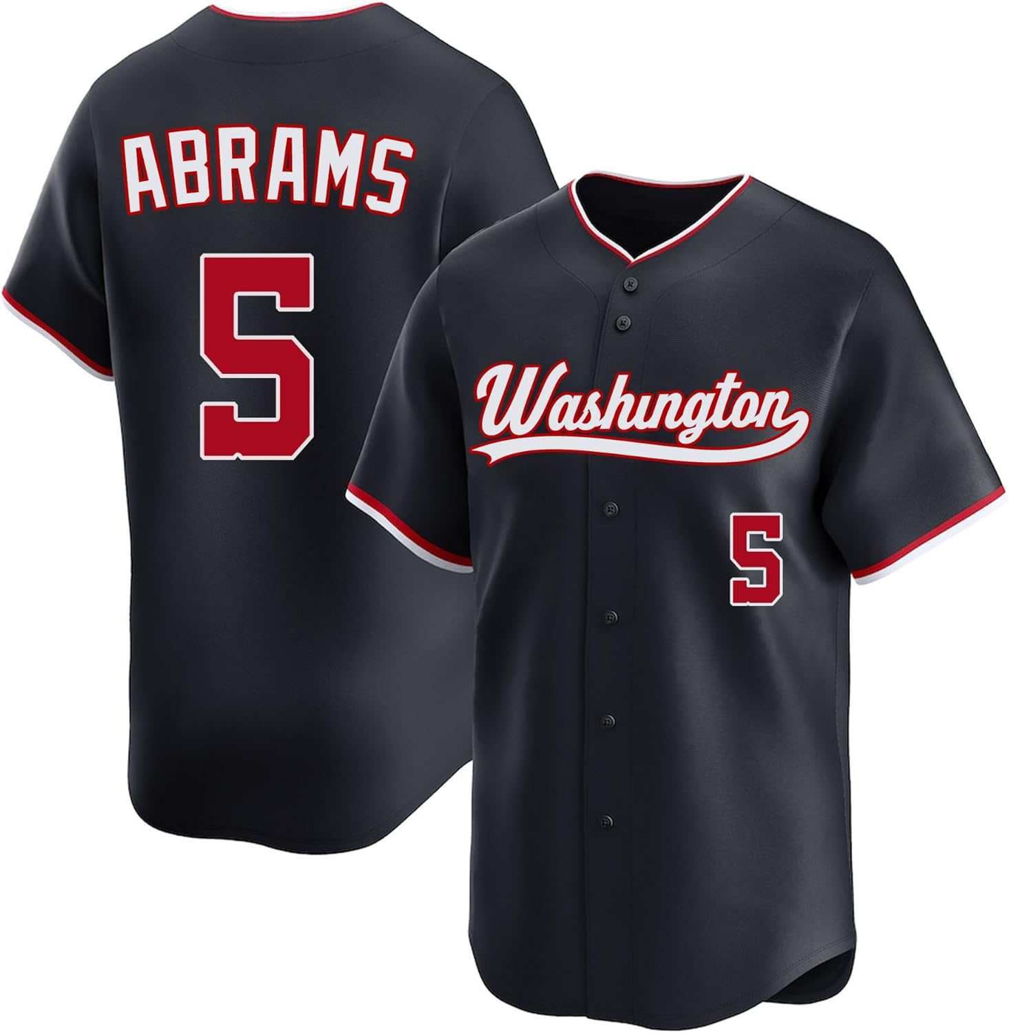 Custom Mens/Women/Youth Washington Baseball Stitched T-Shirt for Sports Fan