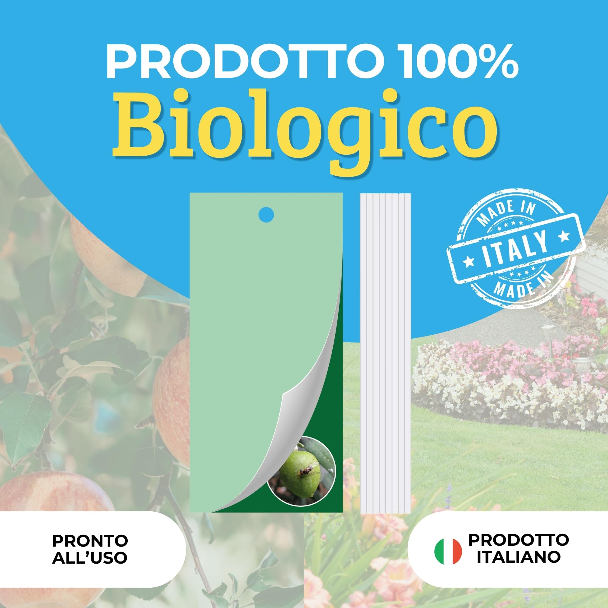 Albagarden - Trappola Cromotropica Verde Per Mosca Dell’olivo - Trappola Adesiva Senza Veleno, Fogli Cattura Insetti, Protezione Per Uliveti E Agricoltura Biologica - 5 Pannelli Appiccicosi