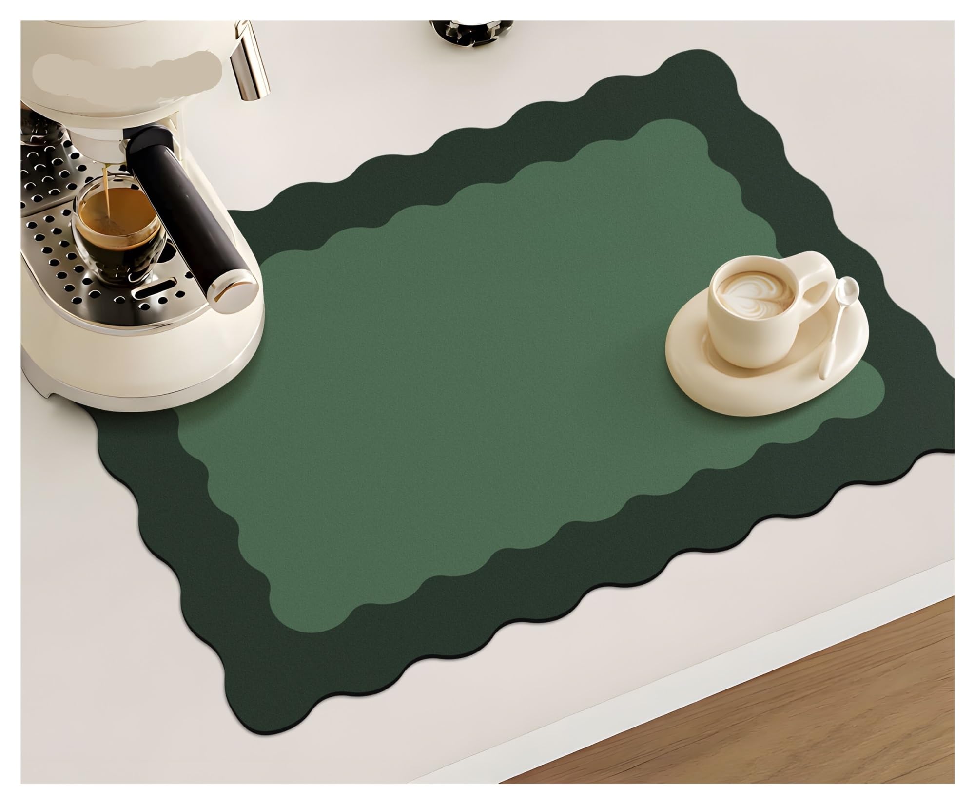 Placemats Green Dish Dryi Mat Kitchen Absorbent Countertop For Coffee Maker Home Decor(Color 1,30x40cm)