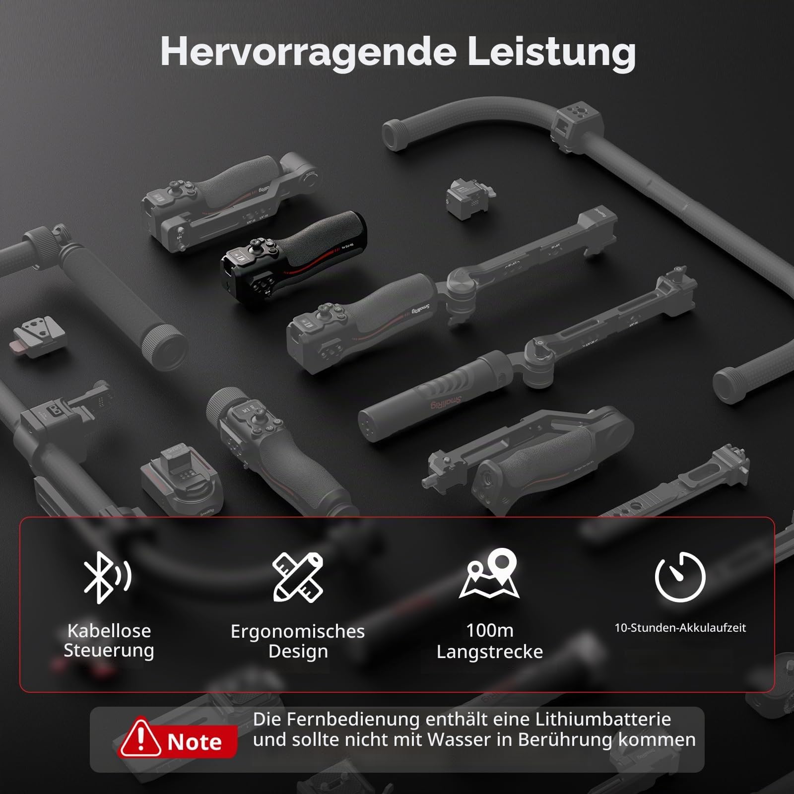 SMALLRIG-Griff mit Follow Focus für DJI RS 2 / RS 3 Pro/RS 4 / RS 4 Pro/RS 5 Gimbal-Stabilisator, Griff mit 1/4"-20 Positionierungslöchern und Einer Cold Shoe-Halterung, Max. Belastung 4,4 lb -4329 | Griff mit 1/4-Zoll-20 Positionierungslöchern und Kaltsc