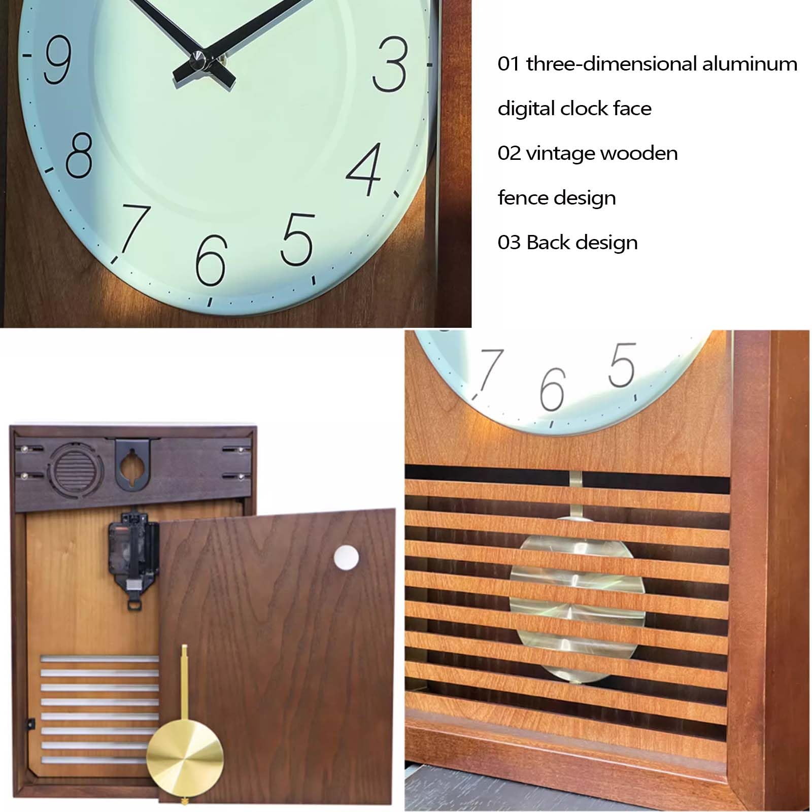 Reloj Moderno Silencioso A Pilas, Estilo Retro, Diseño Rectangular, Fácil De Leer, Ideal para La Decoración De La Sala De Estar, El Dormitorio, El Hogar Y La Cocina.