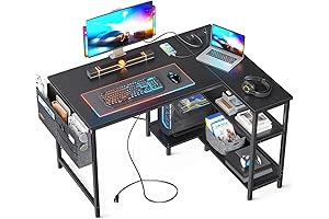 ODK 40" L-Shaped Gaming Desk: Perfect Space-Saver for Home Offices and Gaming Enthusiasts
