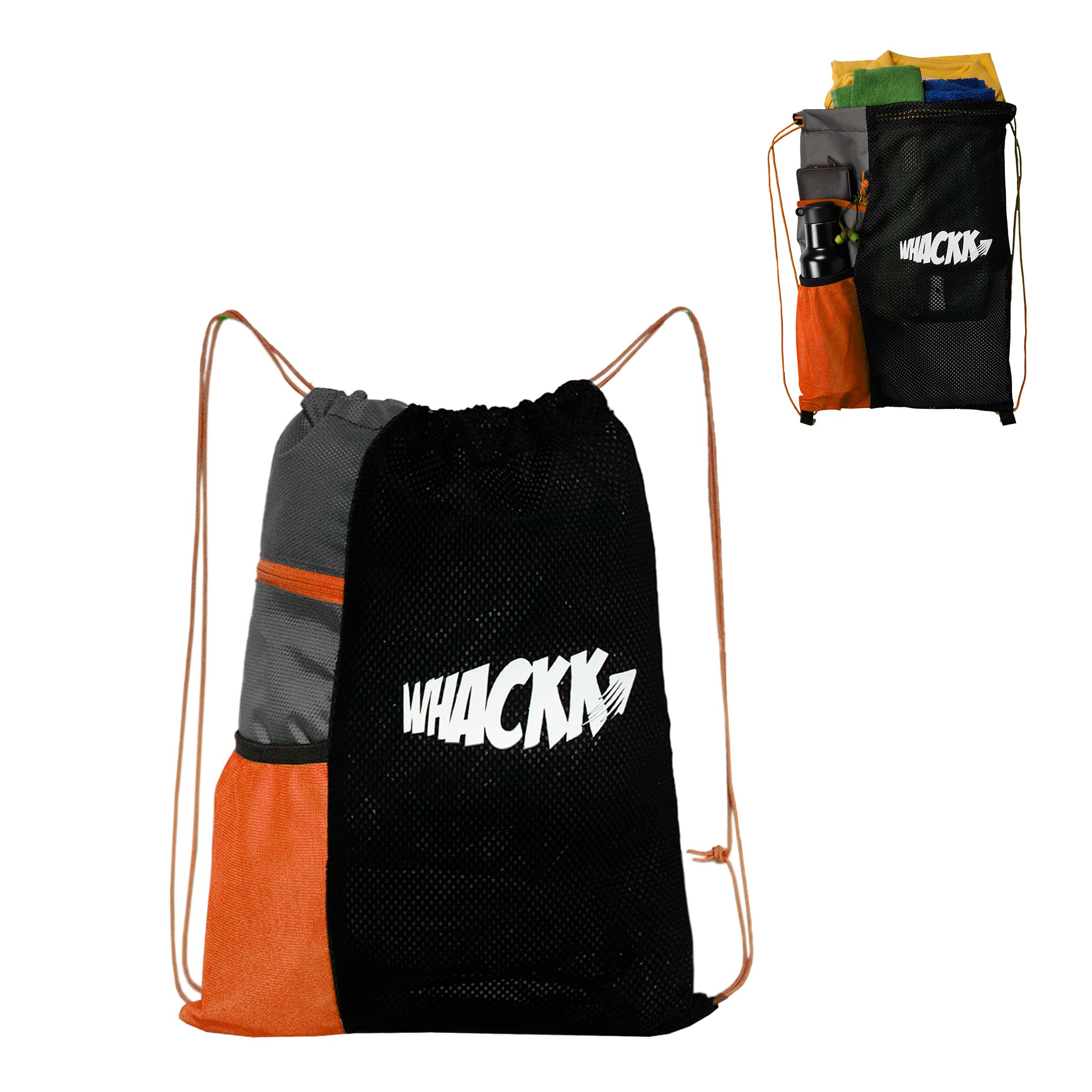 Whackk Joss 9L | Bolsa deportiva | Bolsas para equipo de natación | Bolsas de netball | Bolsas secas | Bolsa con cordón para zapatos y ropa | Equipo deportivo | Bolsillo para accesorios | Bolsa de