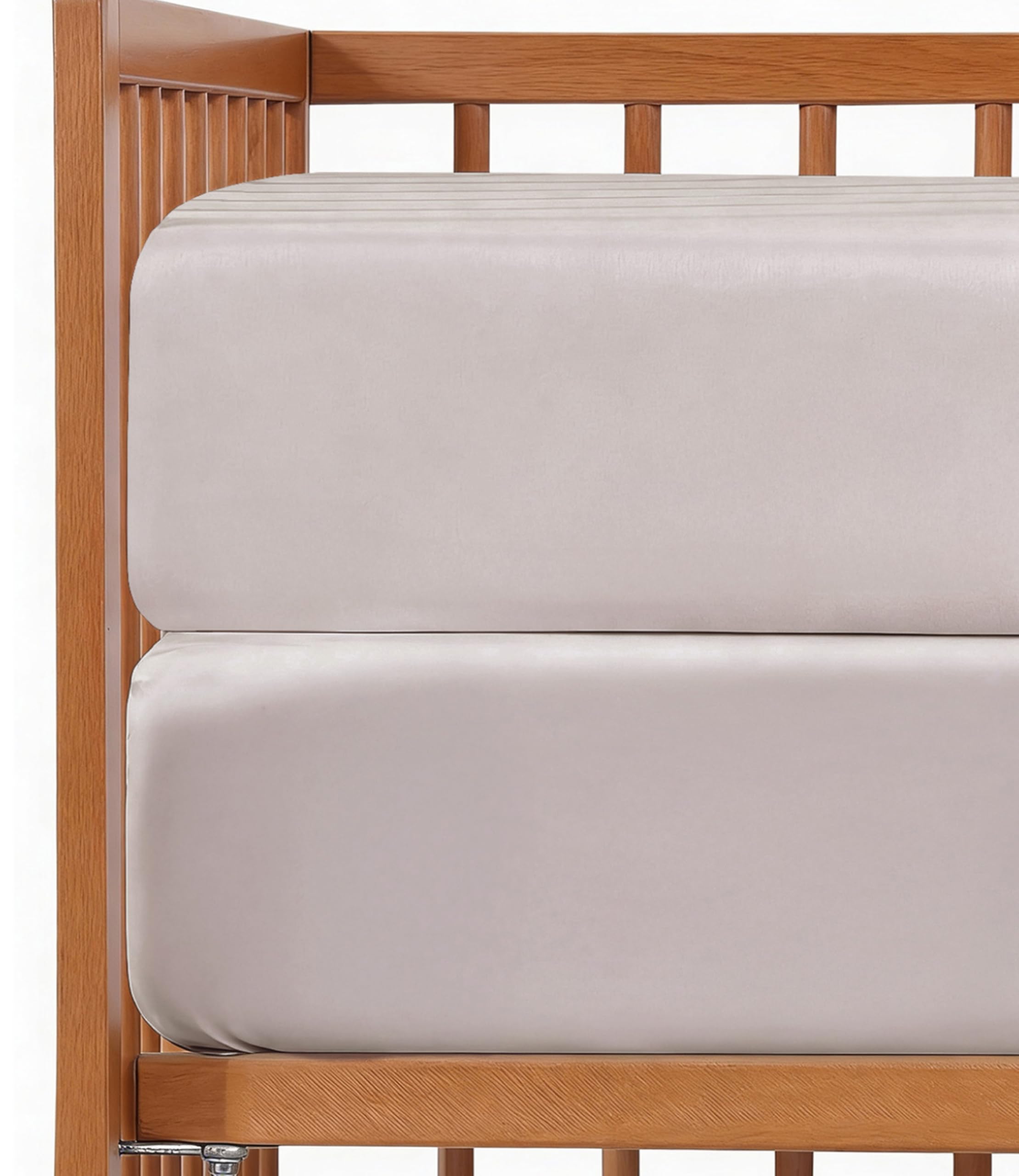 2-Pack Mini Crib Sheets Fitted - Pack N Play Sheets - 38 x 24in, Stone Grey