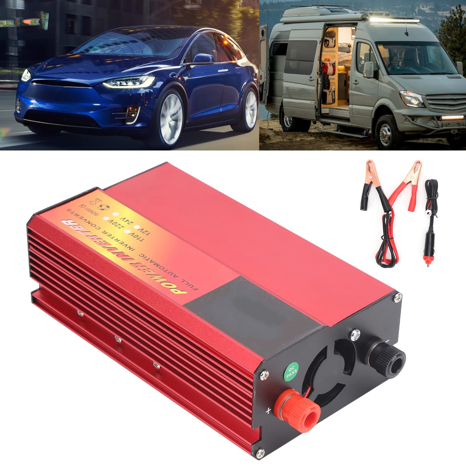 Dioche Przetwornica 220 V DC AC 800 W 24 V DC na 220 AC – Zmodyfikowany Sinus z Cyfrowym Wyświetlaczem do Użytku na Kempingu, Urządzeniach i Elektronice