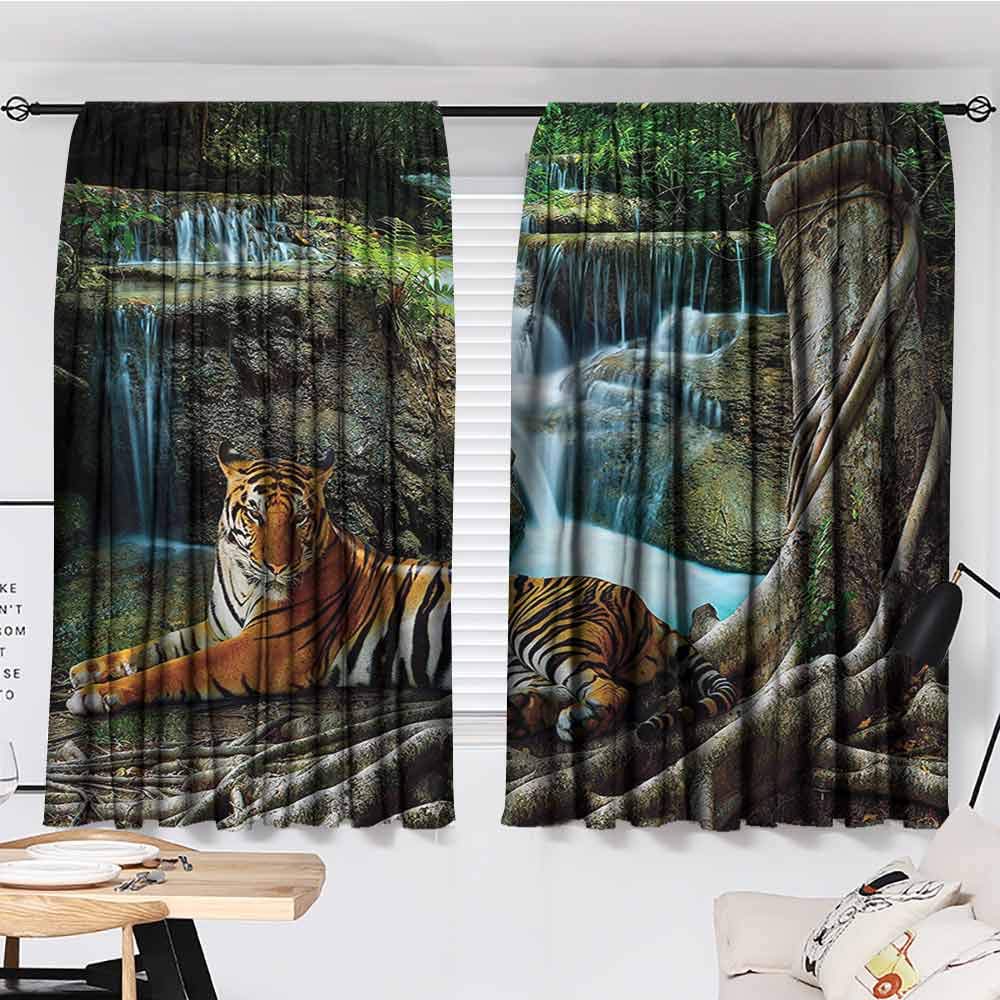 Window Blind, Masquerade Decorations Collection, Golden Carnival Mask with Feathers Mystery Masque Costume Classic Design, Bedroom Living Room Kitchen Decoration, 55"x63", Pink Orange