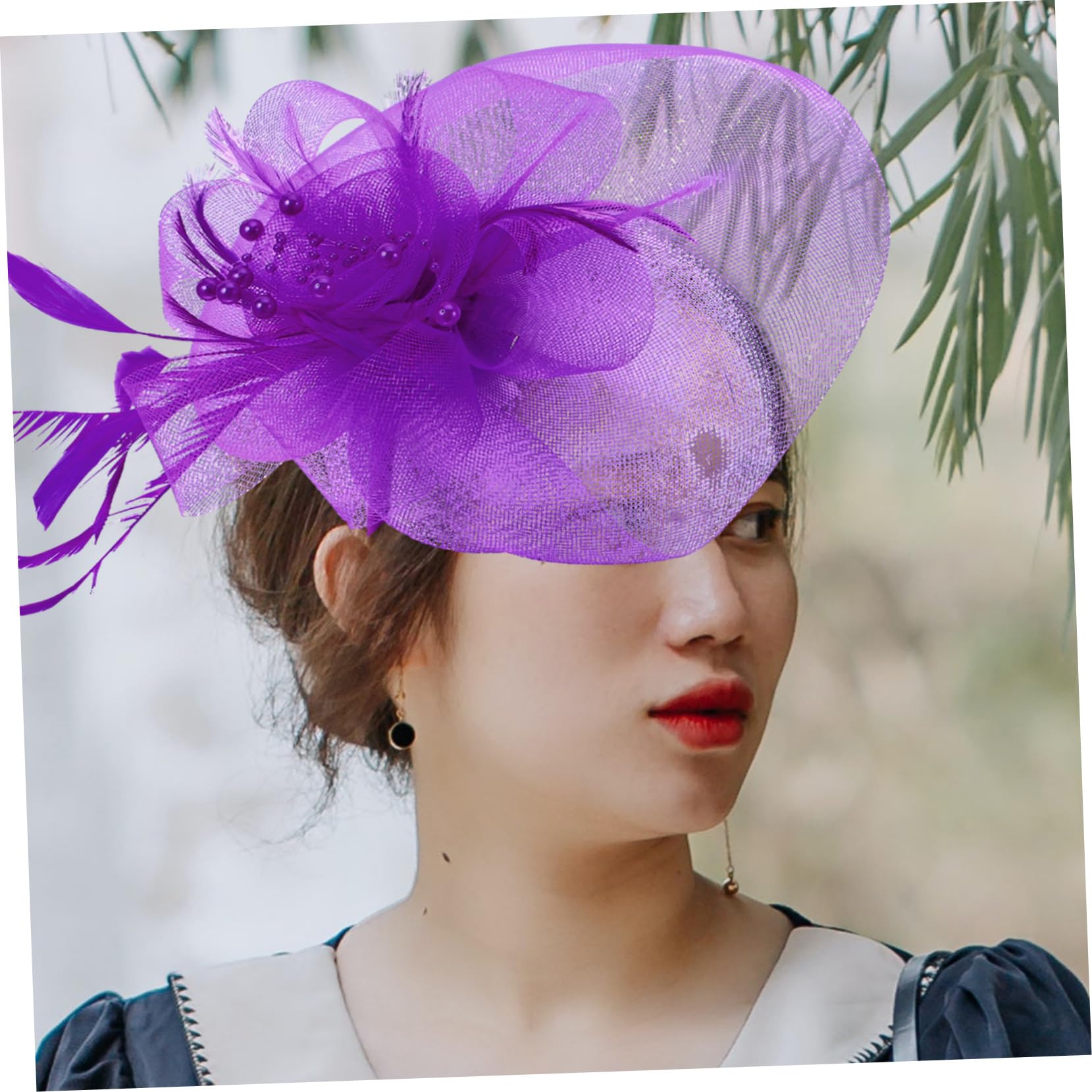 PLAFOPE Fascinator Vintage De Malla Para Fiesta De Té Tocado Elegante y Diadema Para Mujeres Accesorio Retro De Boda y Eventos Especiales