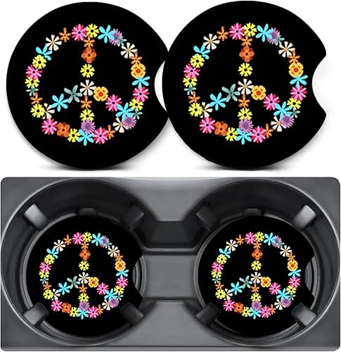 Miniatura 13 de Paquete de 2 posavasos de automóvil para portavasos de automóvil, con bandera de bala, alfombrilla de goma antideslizante de tamaño universal de 12