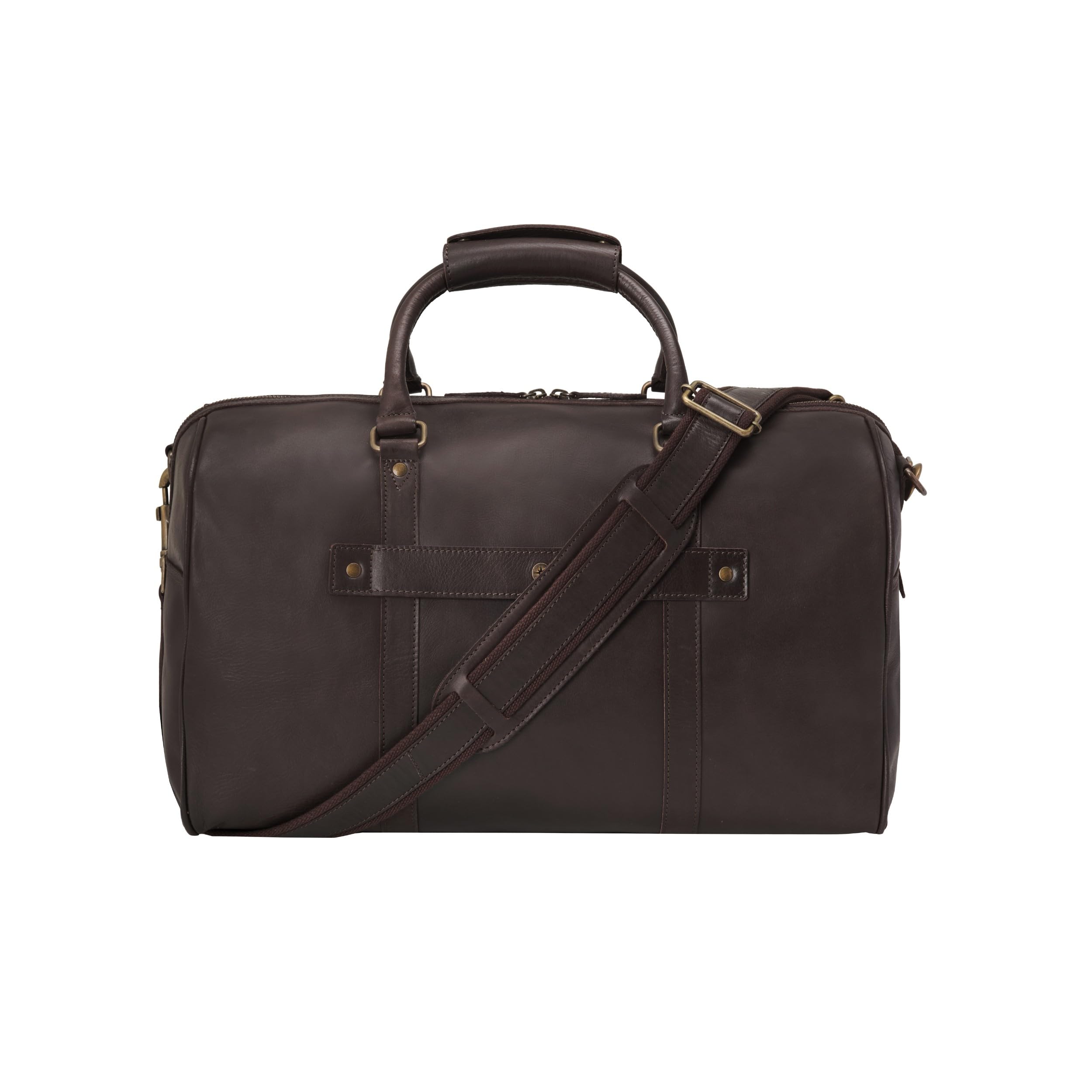 DRAKENSBERG Leder Weekender 'Mitch' 46cm Reisetasche Handgepäck 25L Kaffee-Braun