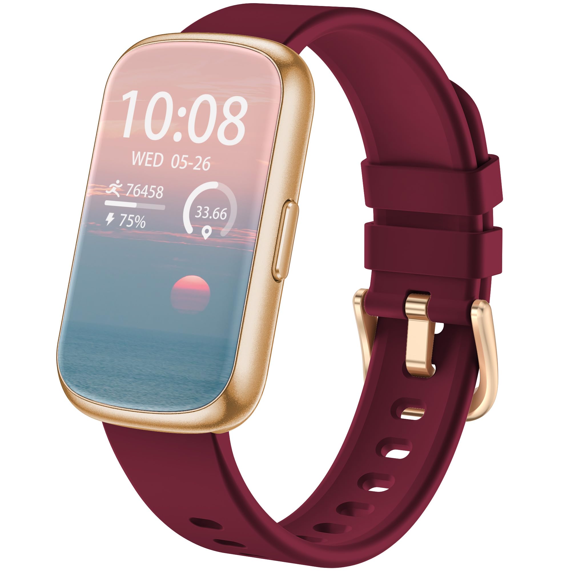 Fitness Tracker, Smart Watches for Women Men with 24/7 Heart Rate/Blood Pressure/Blood Oxygen Monitor, Sleep Tracker, Calories&Step Counter, IP68 Waterproof Health Activity Trackers for Android&iPhone Bordeaux