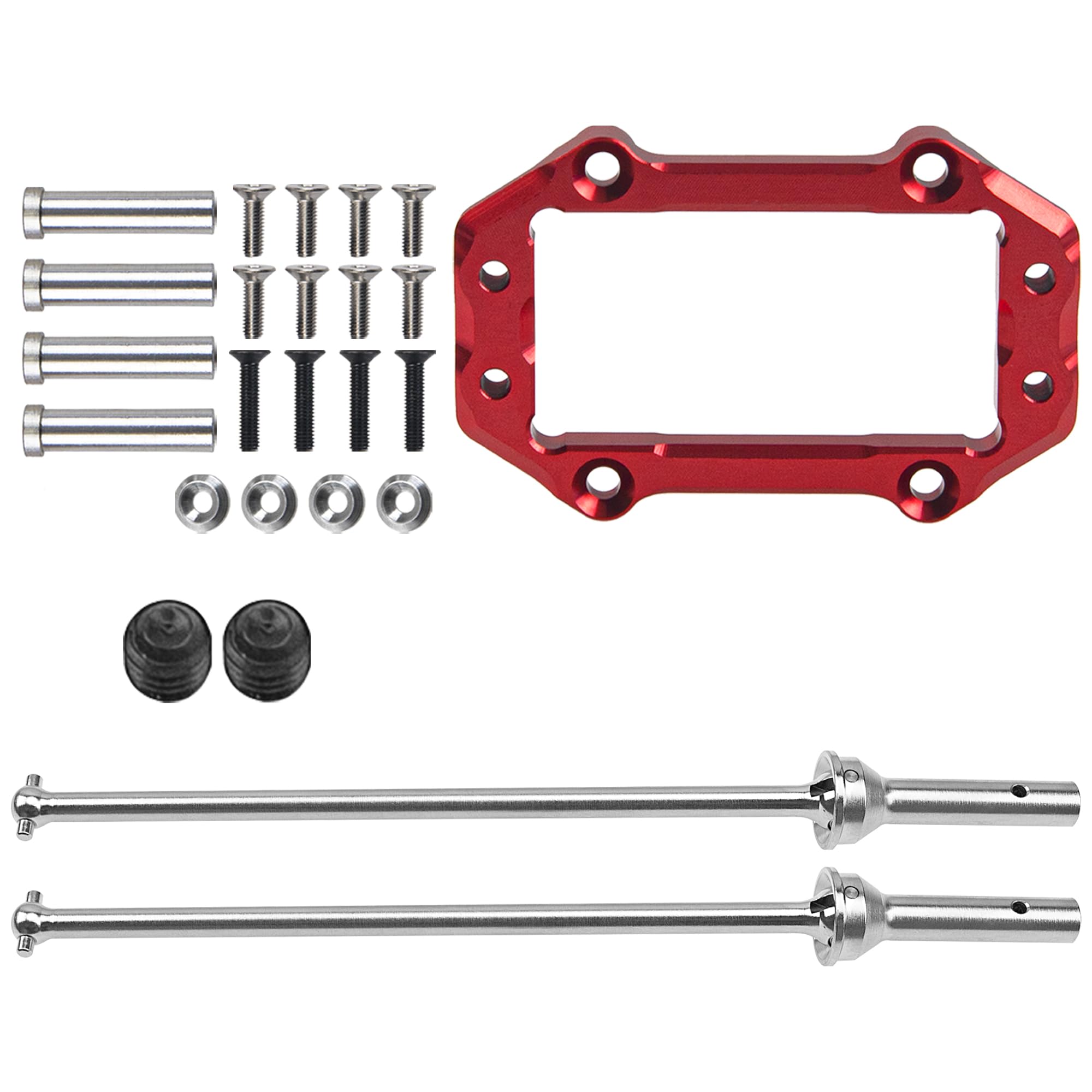 Metal Steering Servo Mount Set & Front Drive Shaft Hard Steel CVD Dogbone Joint Driveshaft Axles