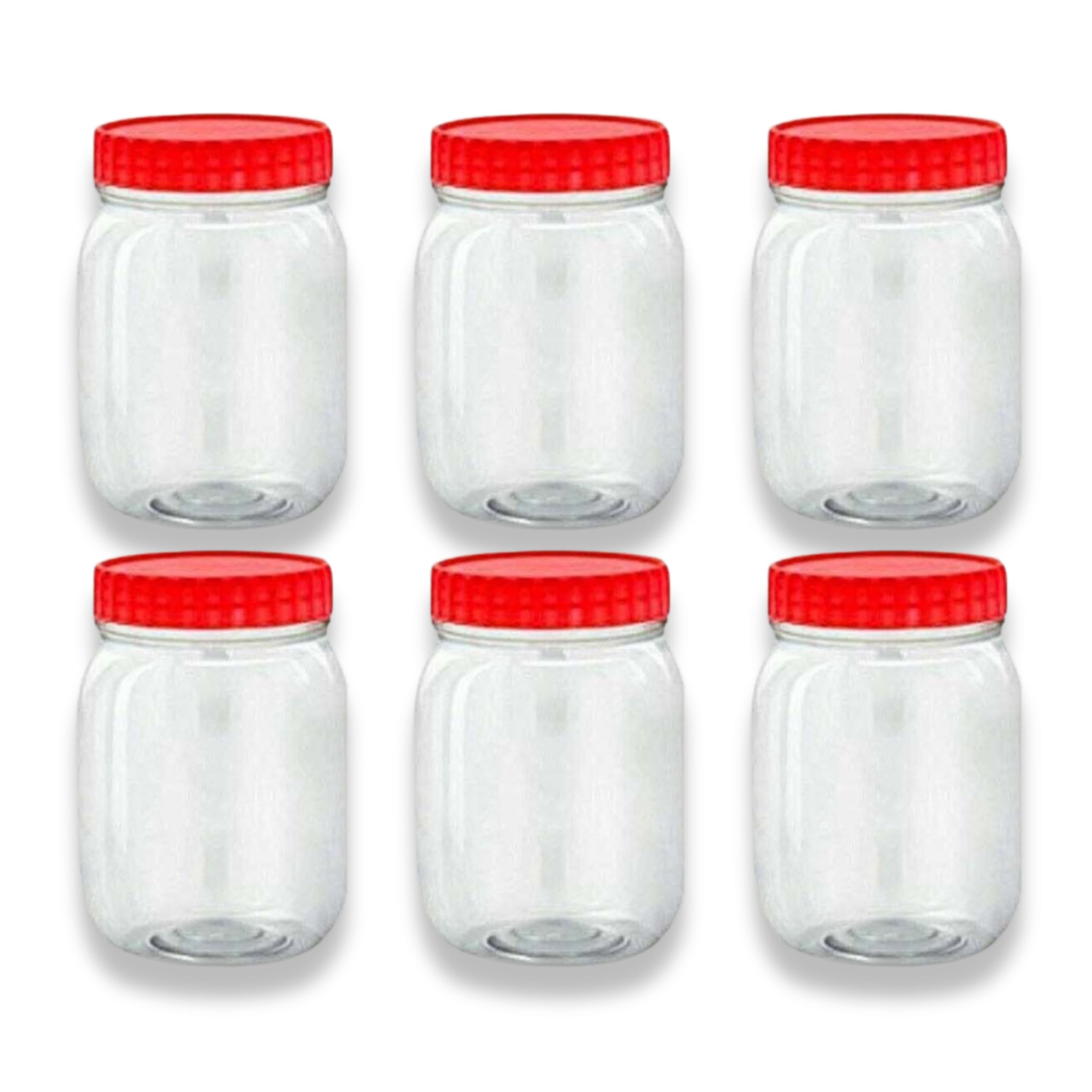 QUANTA Plastic Jars with Lids – Clear Storage Containers – Airtight, Stackable, BPA-Free Container Jar for Spices, Sweets, Crafts, Dog Treats – Reusable & Durable (12, Clear/Transparent, 500ml)