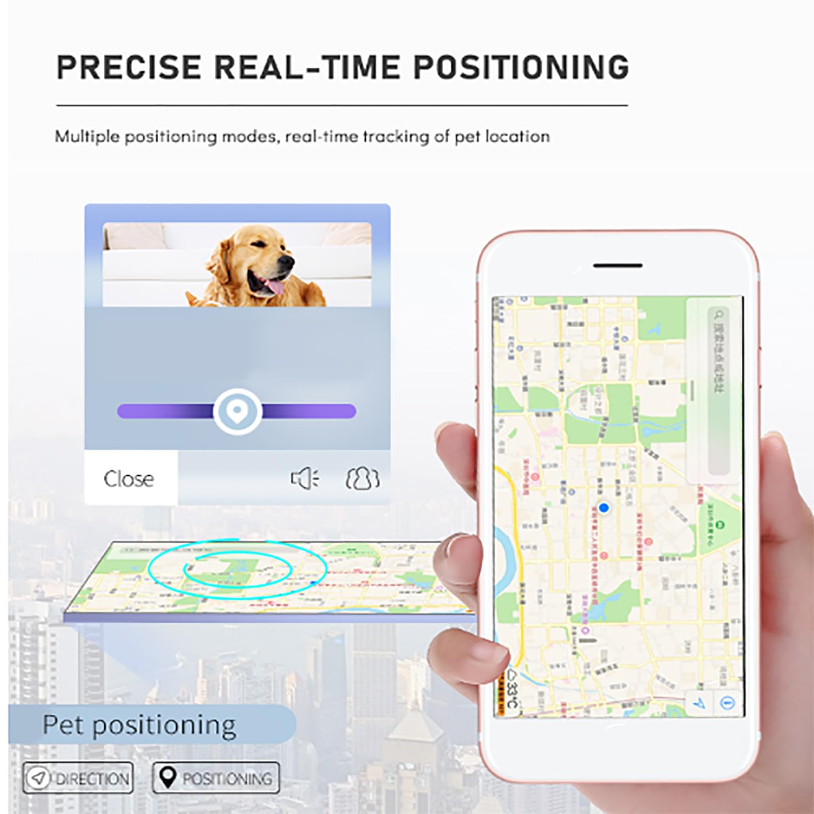 ERICAT Localizador GPS para Mascotas, Rastreador De Mascotas con Collar, Diseño a Prueba De Agua, Posición GPS Y Rastreador De Actividad Inteligente, Llamada De Voz Remota, para Gatitos Y Cachorros