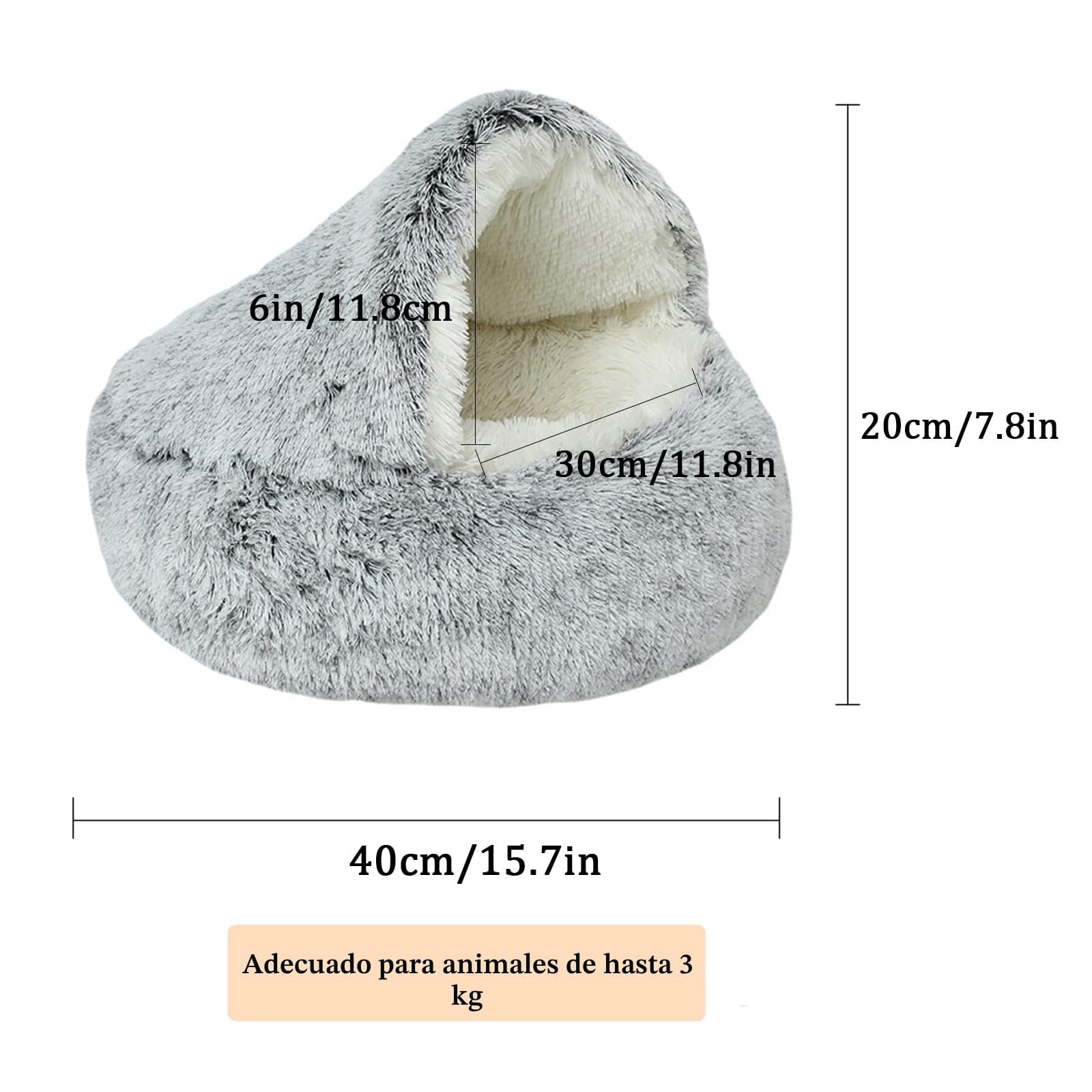 SUOXU Cama para gatitos,cama de cueva para gatos de interior de menos de 3 kg,cálida y acogedora cama de felpa suave para cachorros,parte inferior antideslizante para gatos y perros de tamaño de palma