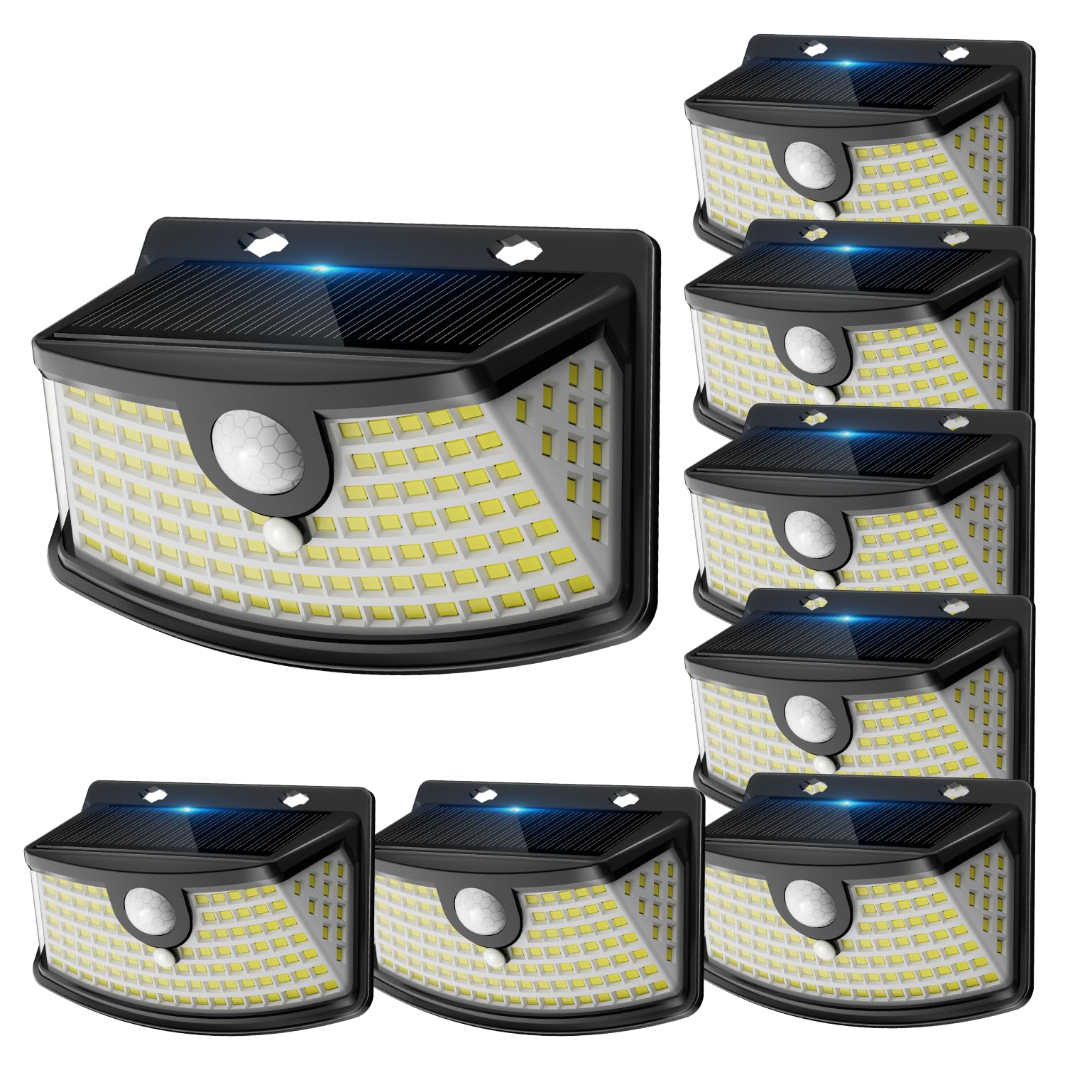 Aootek Solarlampen für Außen Wetterfest mit Bewegungsmelder - 120 Led Strahler, 270° Breiter Winkel, IP65 Wasserdicht- für Garten, Teichbeleuchtung