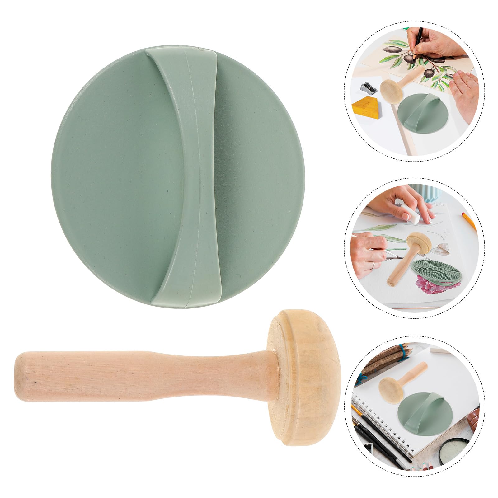 Set di Strumenti Accessori per Incisione per Stampa Artistica Rullo in Legno e Plastica e Carta per Progetti Creativi Fai-da-Te