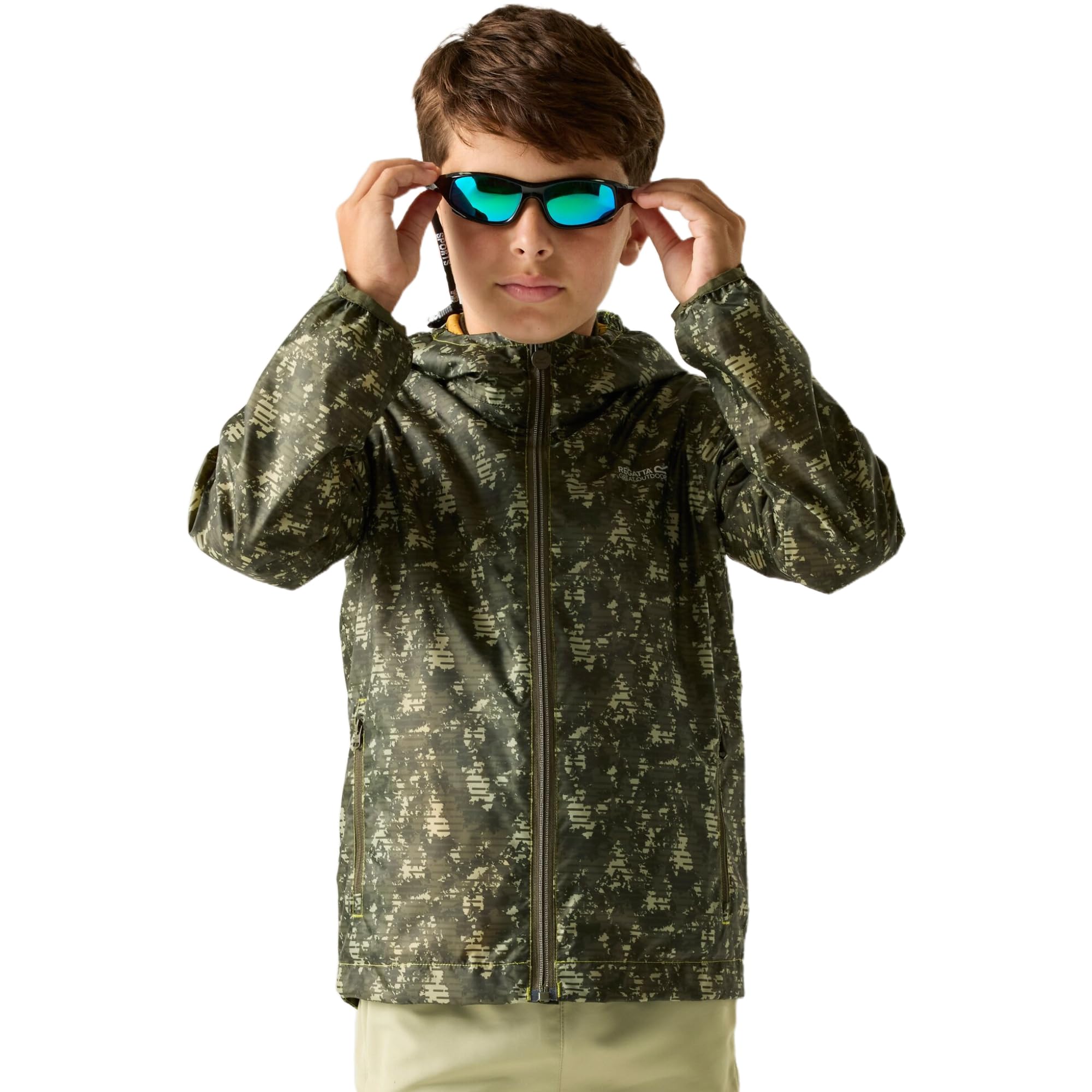 Regatta Unisex Kids Printed Lever II Waterproof Jacket Walking Hiking Coat