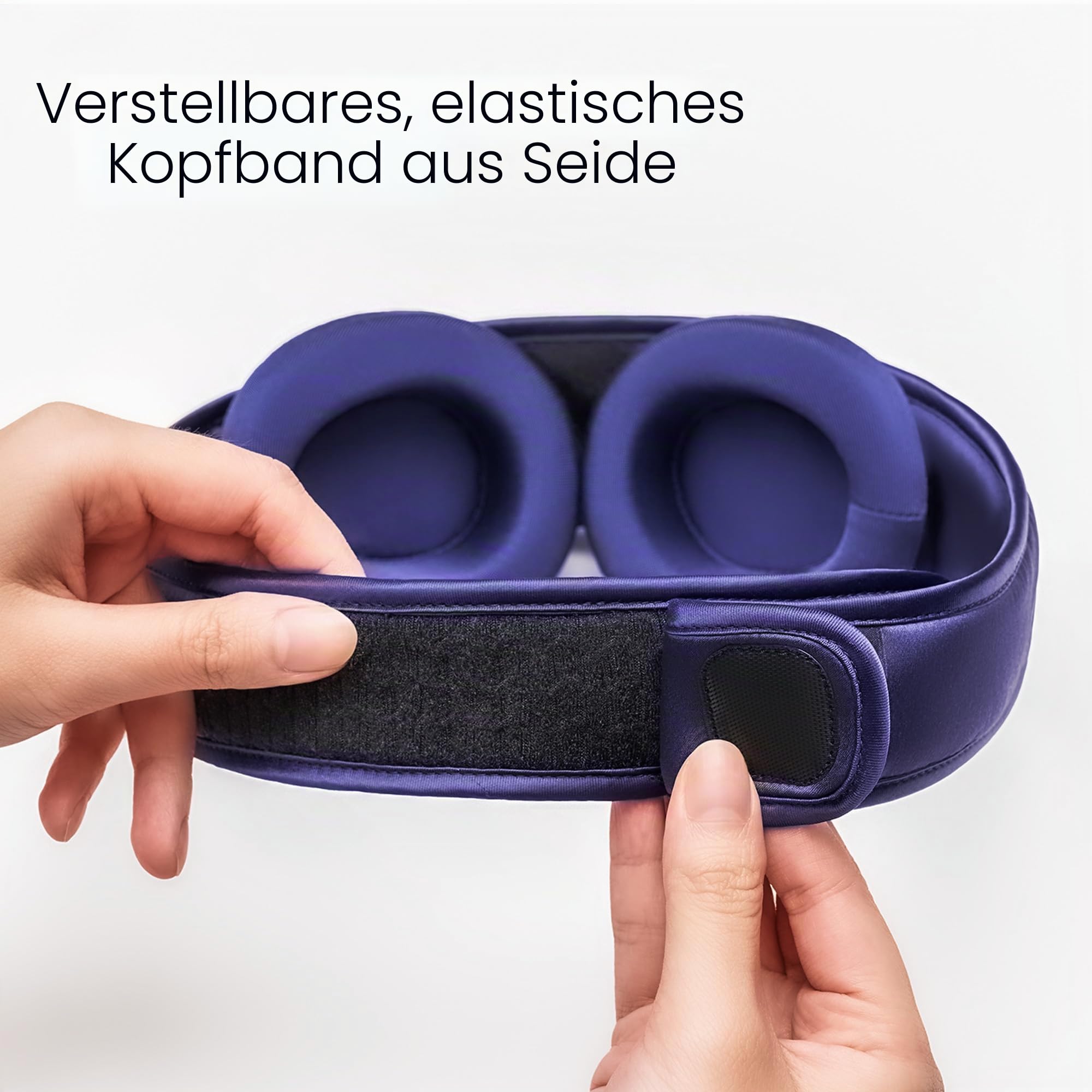 Manta Silk Schlafmaske - luxuriöse, atmungsaktive Seide, sanft zu Haut und Haaren, verstellbarer Riemen, konische Passform