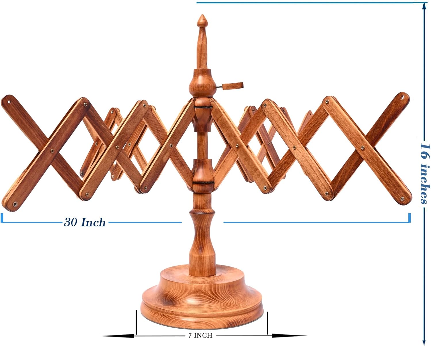 Brainmart Wooden Table Top Yarn Swift, Antique Beechwood Crocheting & Knitting Craft Accessory for Yarn Winding, Handcrafted Beechwood Swift for Knitters & Crafters