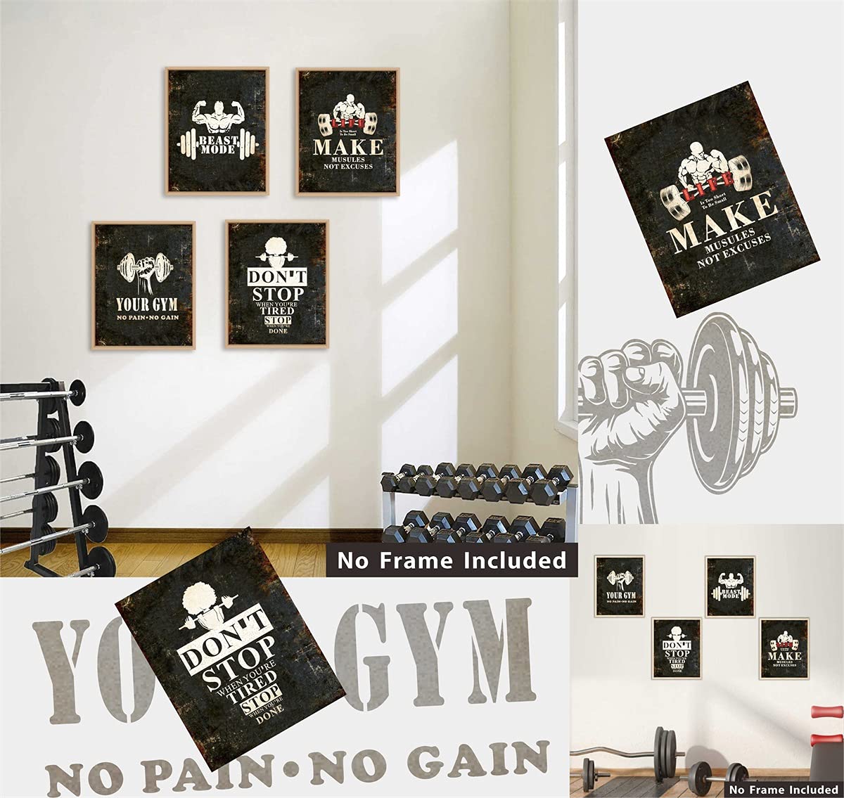 Sports Art Prints Gym Wall Decor Motivational Posters For Gym ...