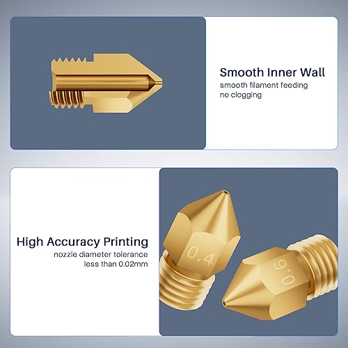 Miniatura 8 de ELEGOO 26 boquillas MK8 de 0.016 in, boquillas Hotend de latón para impresora 3D con agujas y herramientas de bricolaje para Neptune 33 PRO3 Plus3