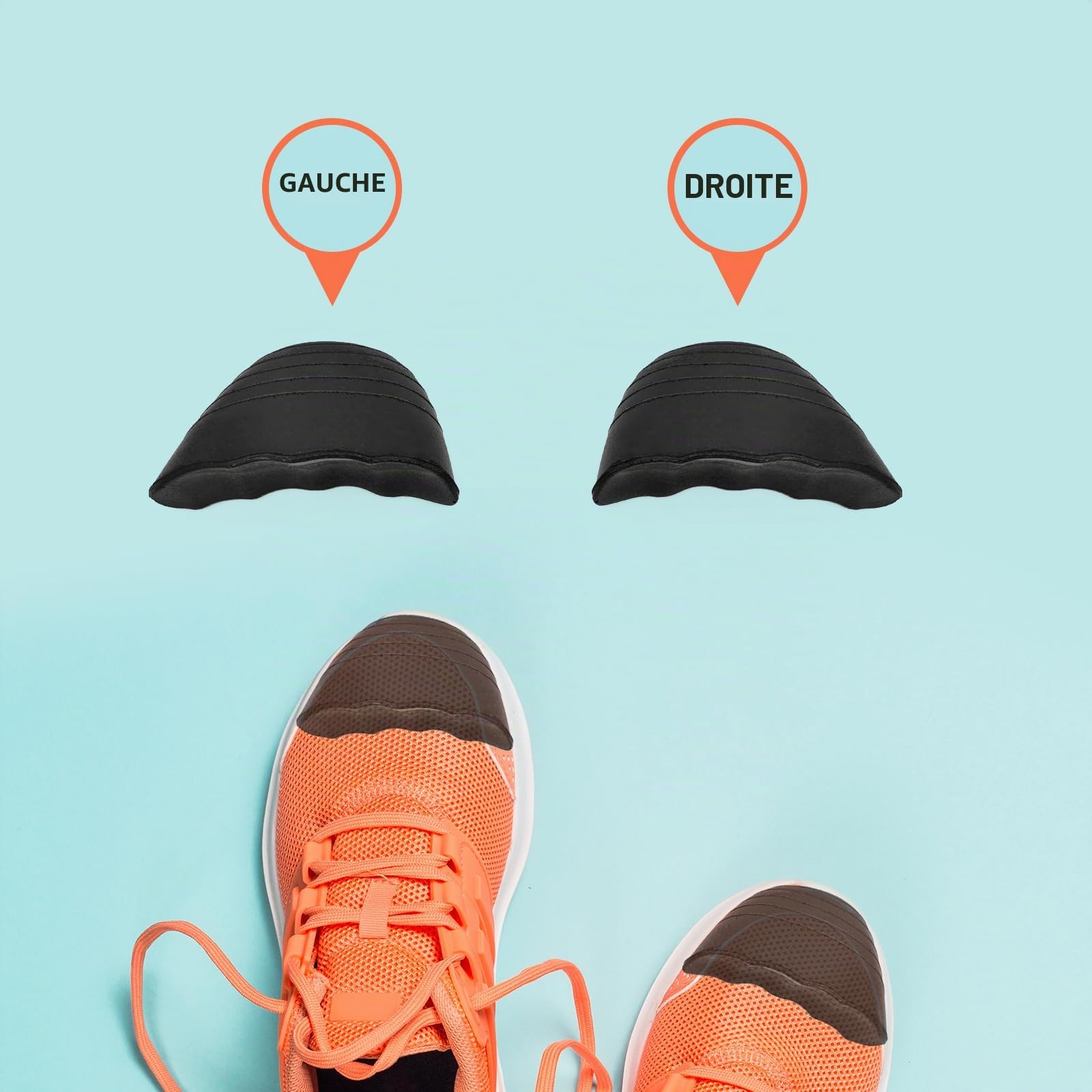 UamGlsob 3 Paires Inserts de Remplissage D'orteils Respirants et Doux pour Chaussures Lâches et Talons Hauts, Rembourrage de l'avant-pied, Réducteur de Taille de Chaussures (Black)