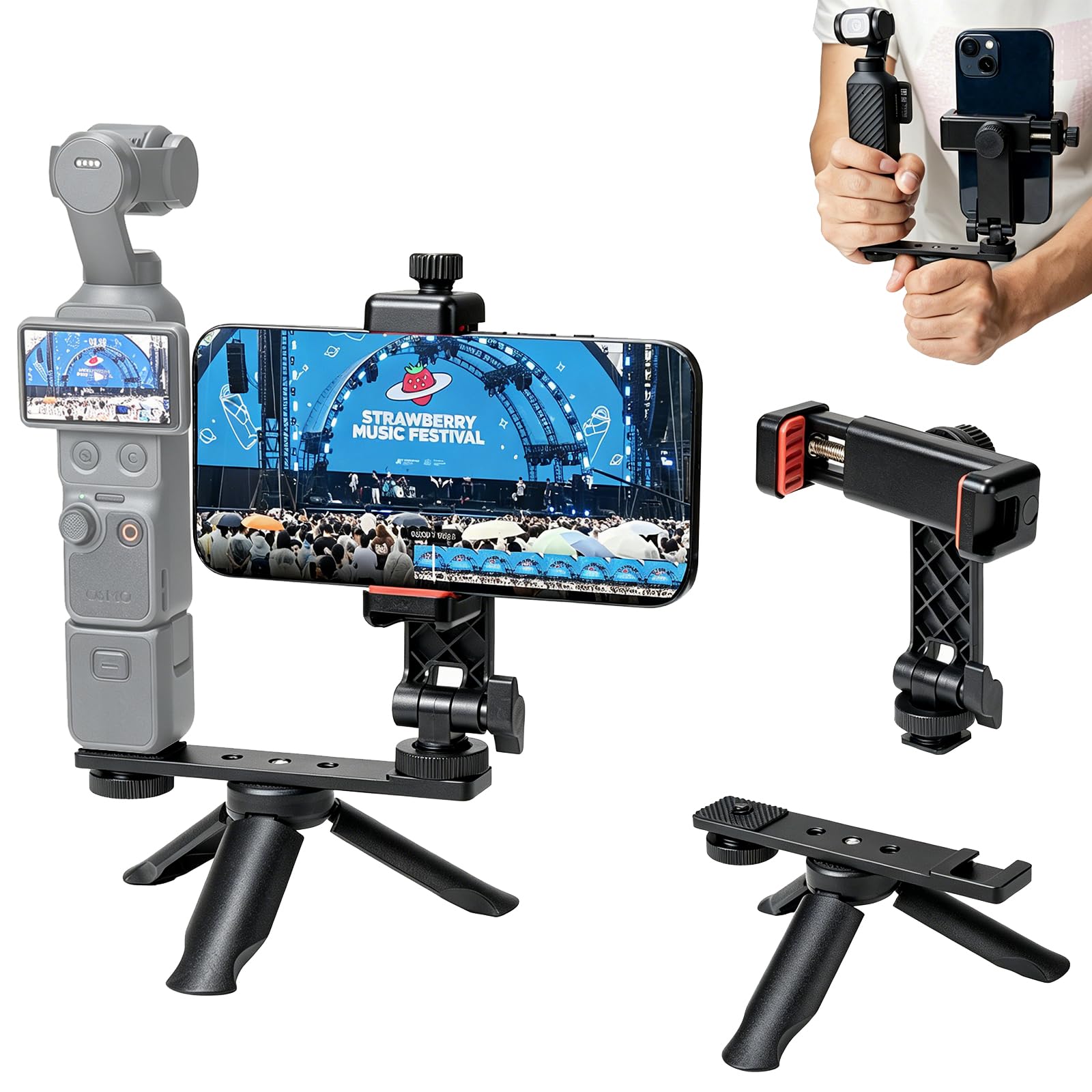 Mini trípode para DJI Osmo Pocket 4 y 3 con soporte ajustable 7