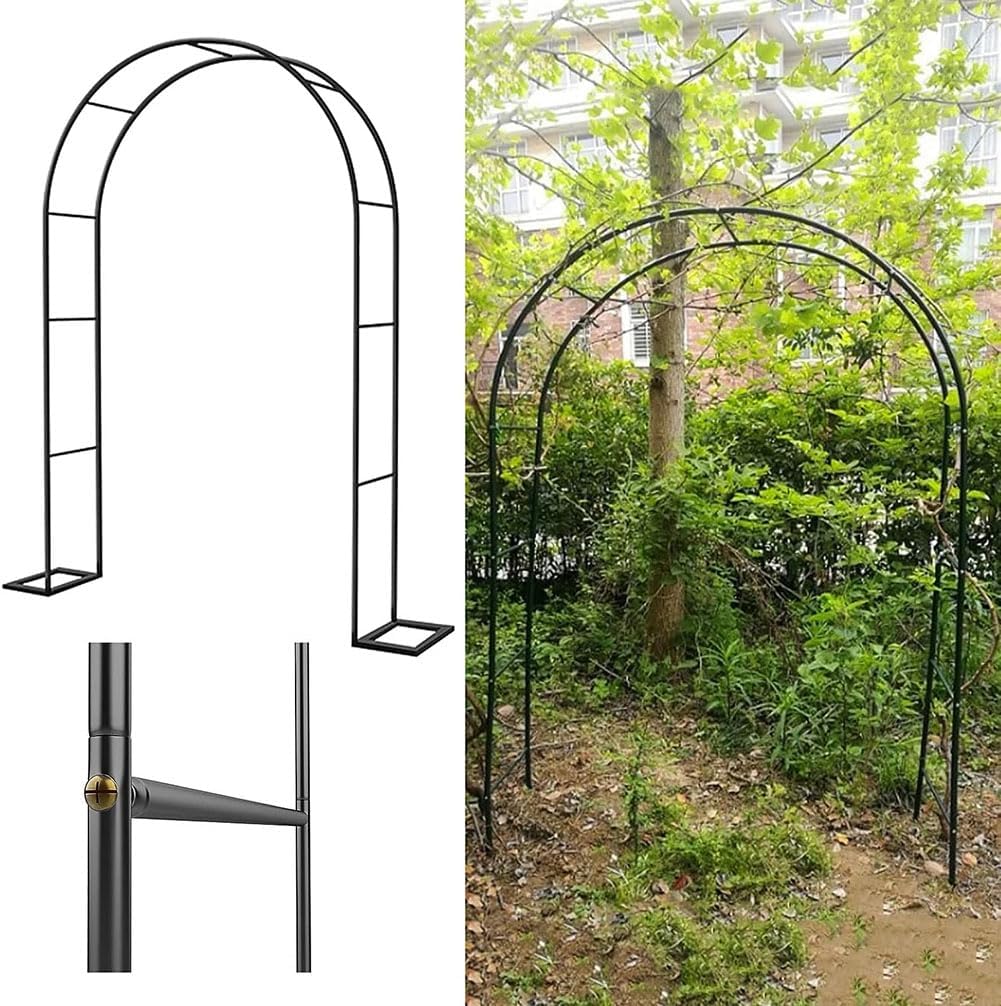 Outdoor Metal Garden Arch Heavy Duty Rose Arbor Climbing Plants Support Archway Large Wedding Arches 140Cm 180Cm 240Cm 120Cm Wide,Green,W1.8M*H2.2M