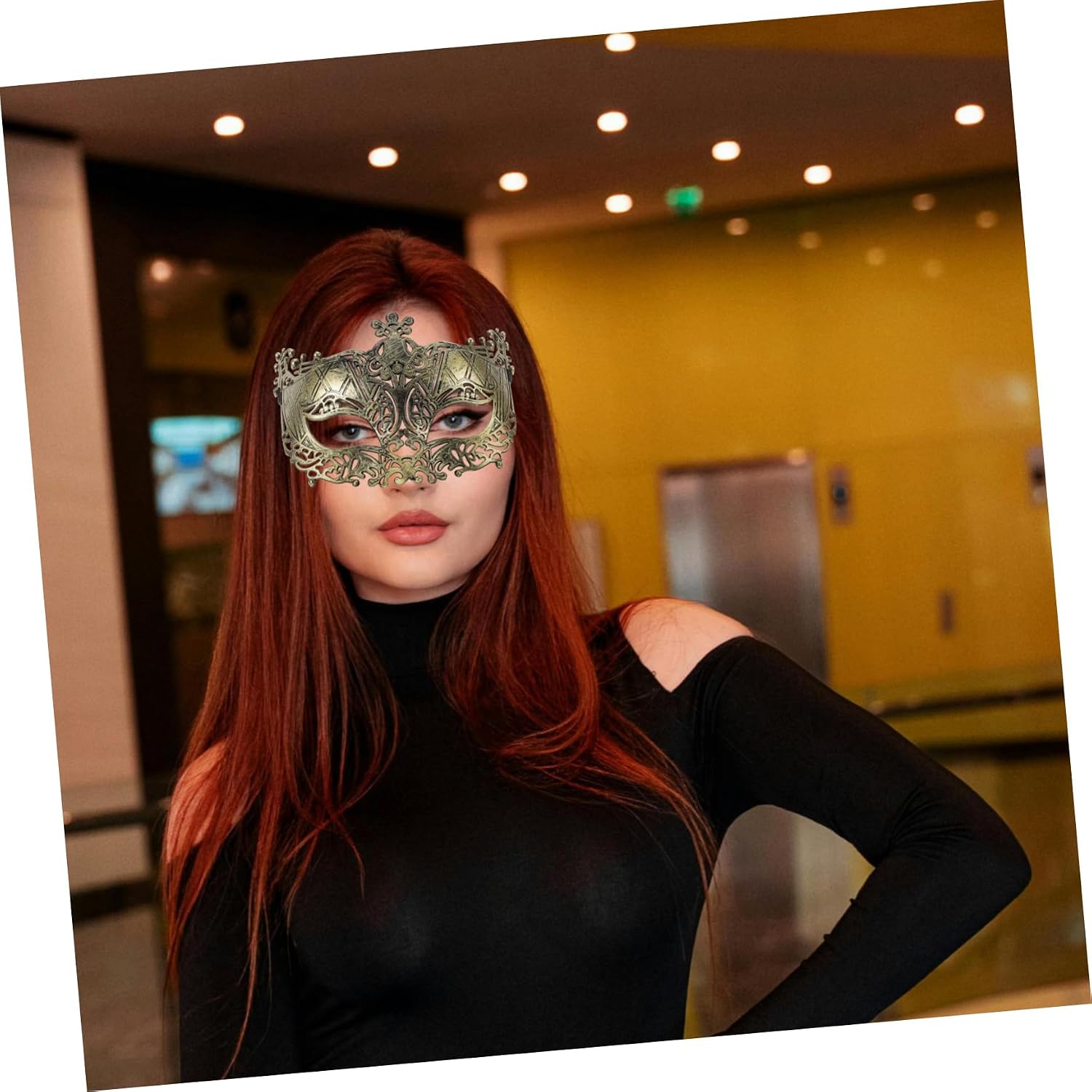 Vintage Fox Half Face Masquerade Mask Halloween Party for Women Men