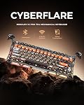GravaStar Mercury K1 Pro Wireless Gaming Keyboard, Aluminum Alloy, 75% Layout Custom Keyboard, Designed for Durability & Unique Aesthetic (CyberFlare)