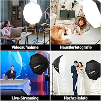 FGen Oktogonális Softbox Fotóstúdió Szett 135W 5500K LED Lámpákkal, 70cm Fénydoboz és 2m Állítható Állványok Portré és Termékfotózáshoz 9