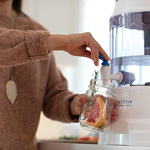 Miniatura 7 de Santevia Filtro de sistema de agua por gravedad | Filtro de agua en casa que hace que el agua sea alcalina y agrega minerales | Filtro de cloro y