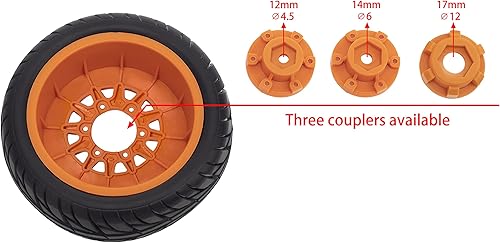 Miniatura 2 de DKKY 110 Short Course Truck Tires Buggy Neumáticos de goma 0.472 in 0.551 in 0.669 in Acoplador para Slash Arrma Redcat (naranja)