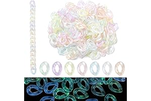 630~640pcs Linking Beads Acrylic Plastic Iridescent Luminous Glow in The Dark Beads