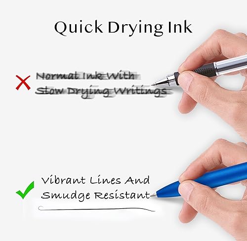 Miniatura 4 de LINFANC 5 bolígrafos de gel, punta media de 0.028 in, tinta negra de secado rápido para diario, bolígrafo de gel de escritura suave, bonitos