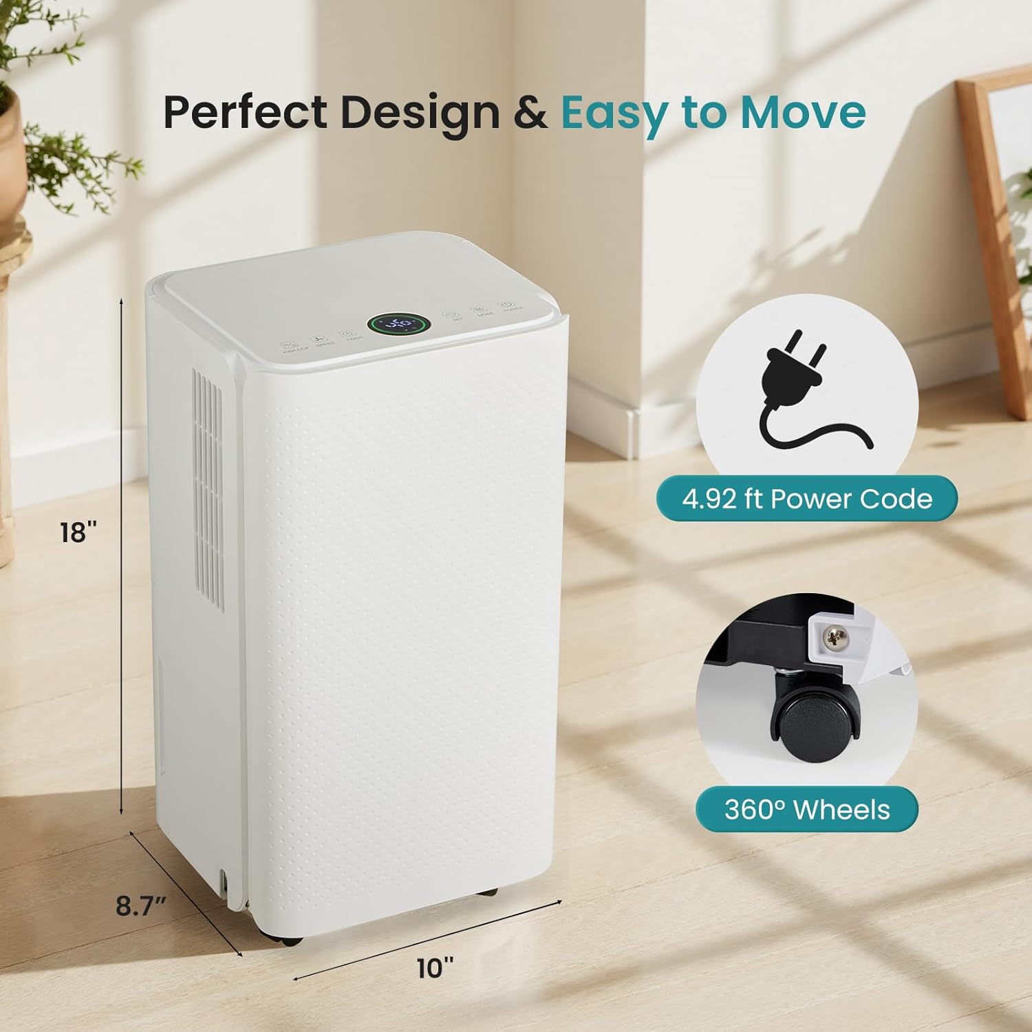 OLIXIS 2,000 Sq. Ft Dehumidifier, 30 Pints Dehumidifier for Basement with Drain Hose, 2L/0.53 Gallon Water Tank Quiet with Humidity Ring, Ideal Whole House Dehumidifiers for Home, Bedroom Bathroom