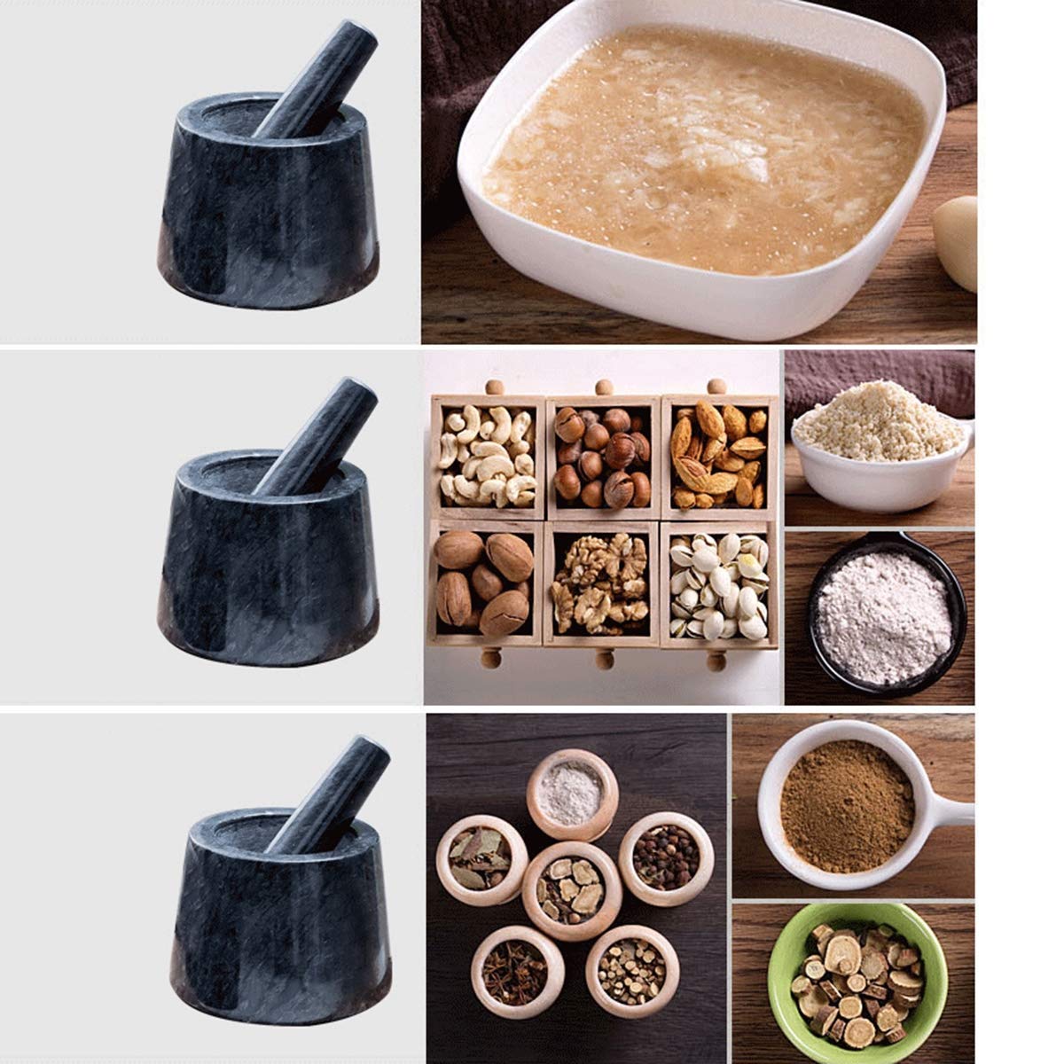 Amazon.co.jp: 乳鉢乳棒セット乳棒乳鉢ボウルセット大理石プレミアム