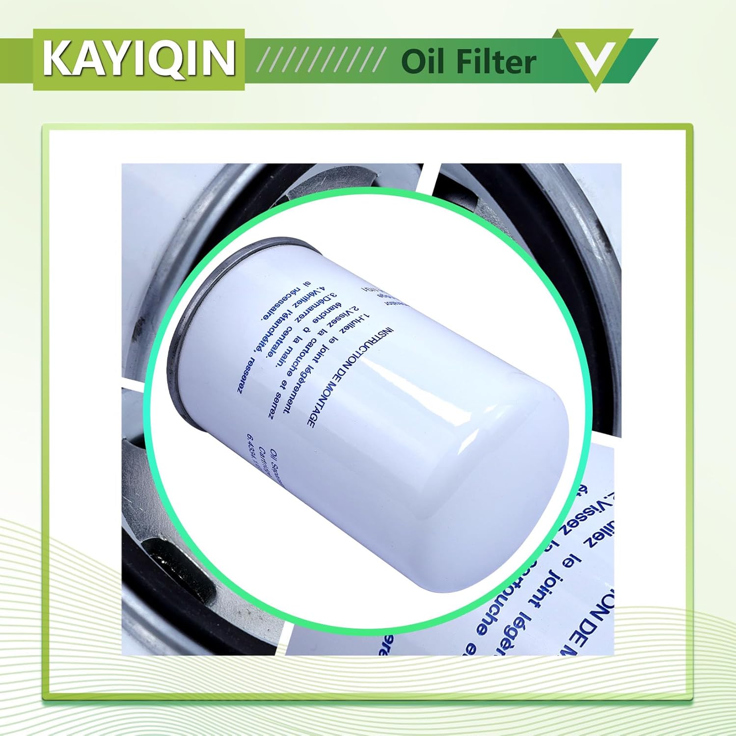 6.4334.1 KAYIQIN Oil Separator Cartridge Compatible with Kaeser Air Compressor, Replacement Filter 6.4334.1/G1 6.4334.0