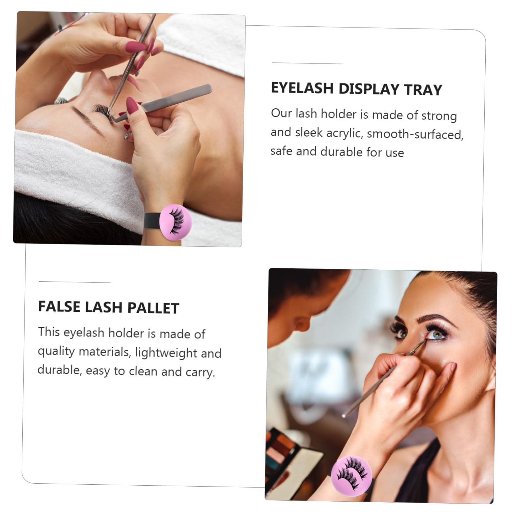 Housoutil 5ensembles De Grafting Pour Extension De Cils Avec Bracelet Plateau De Cils Faux Rose Accessoire Salon Beauté