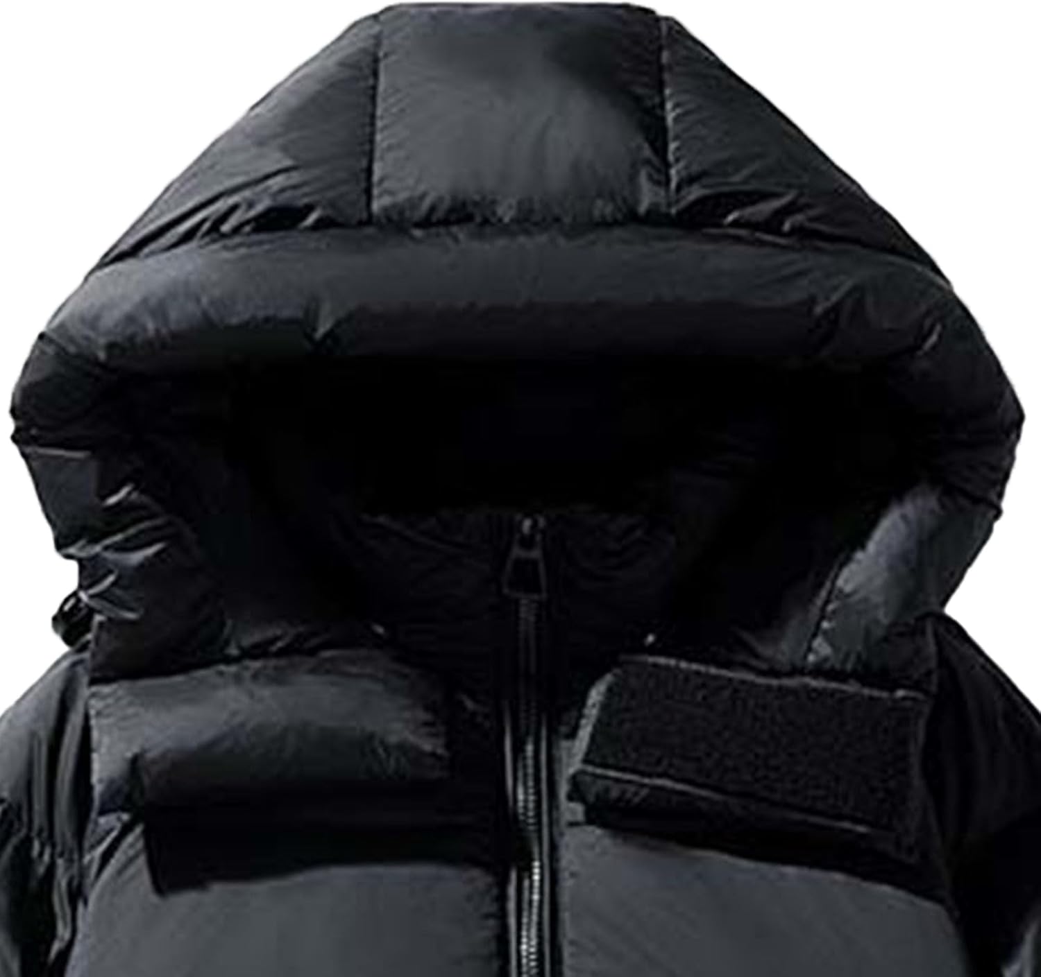 Men Classic Thicken Cotton Padded Jacket Outdoor Street Zipper Hooded Down Coat Winter Daily Young Warm Outerwear